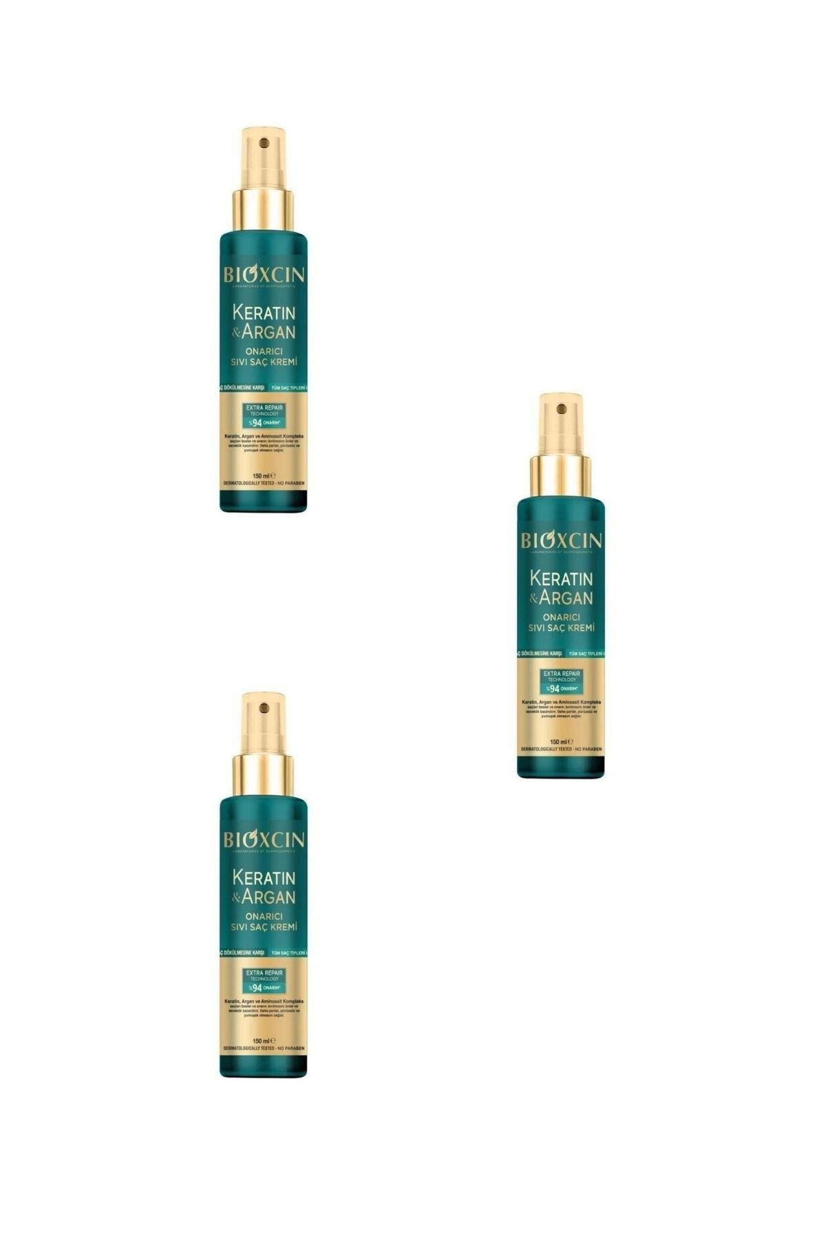 Bioxcin Keratin ve Argan Onarıcı Sıvı Saç Kremi 150 ml x 3 Adet