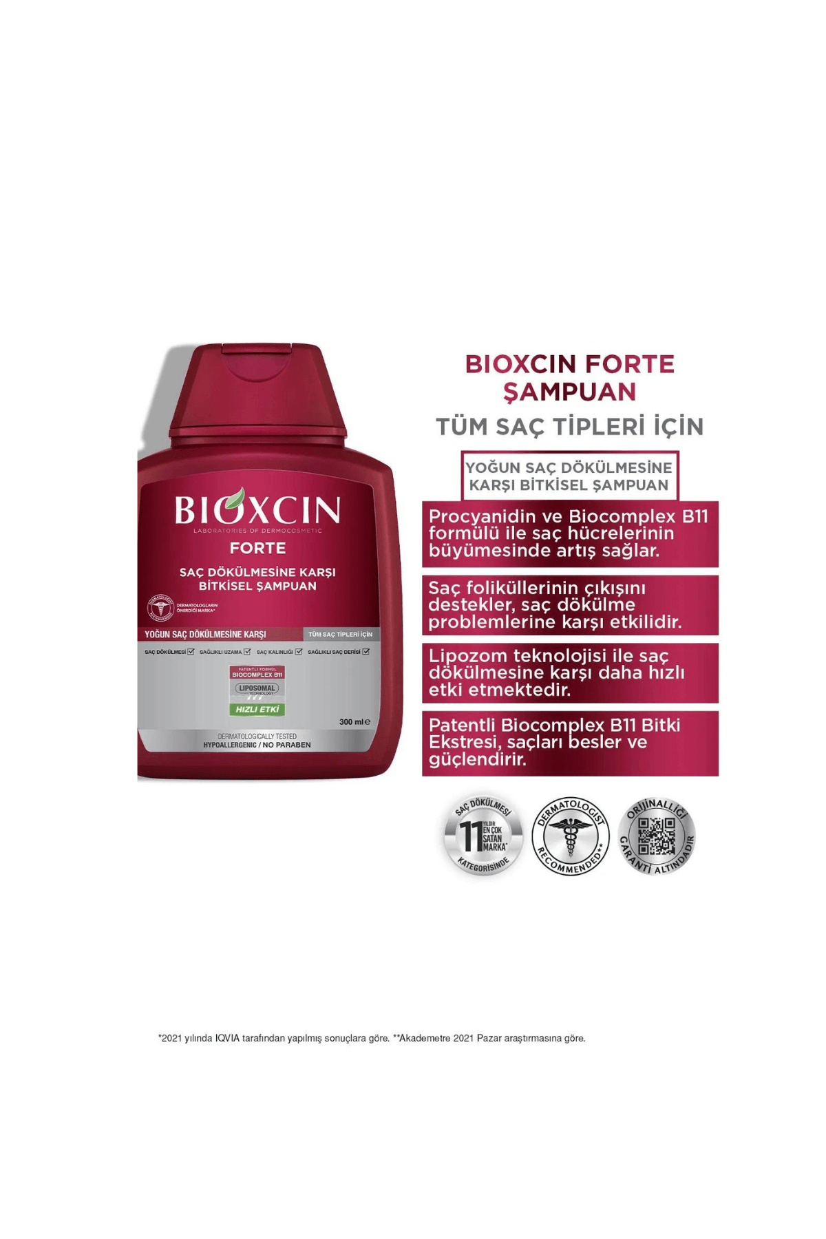Bioxcin Forte Yoğun Saç Dökülmesine Karşı Bitkisel Şampuan 300ml 3 Al 2 Öde