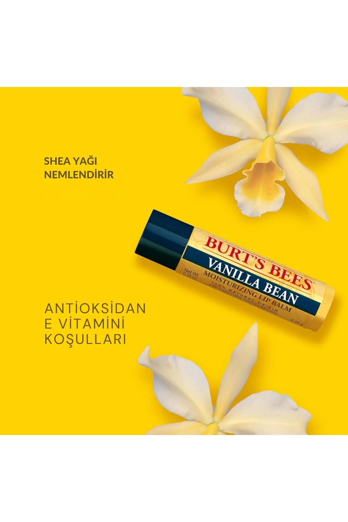 Burt's Bees Vanilla Bean (%100 Doğal) Dudak Balsamı 4.25g