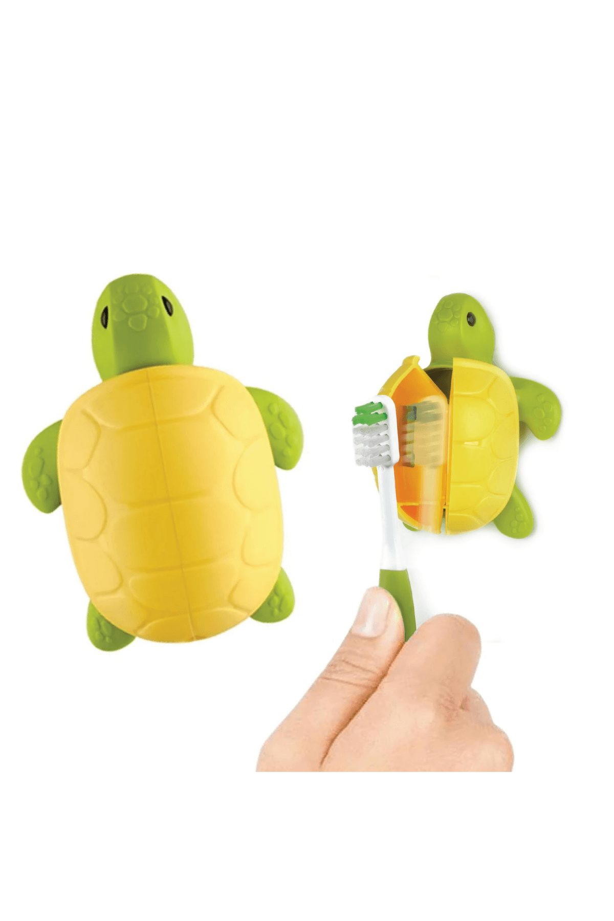 Flipper Hijyenik Fun Animal Saklama Kabı Ve Çocuk Diş Fırçası Set-Kaplumbağa Figürlü