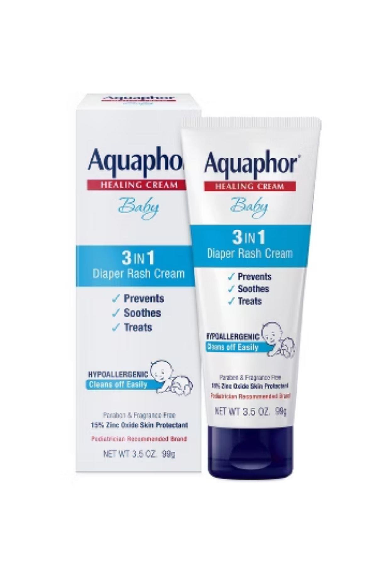 Aquaphor Baby 3in1 Pişik Kremi (Koruyucu içermez, Kokusuz, Parabensiz, Nemlendirici Pişik Kremi) 3.5 Oz 99GR