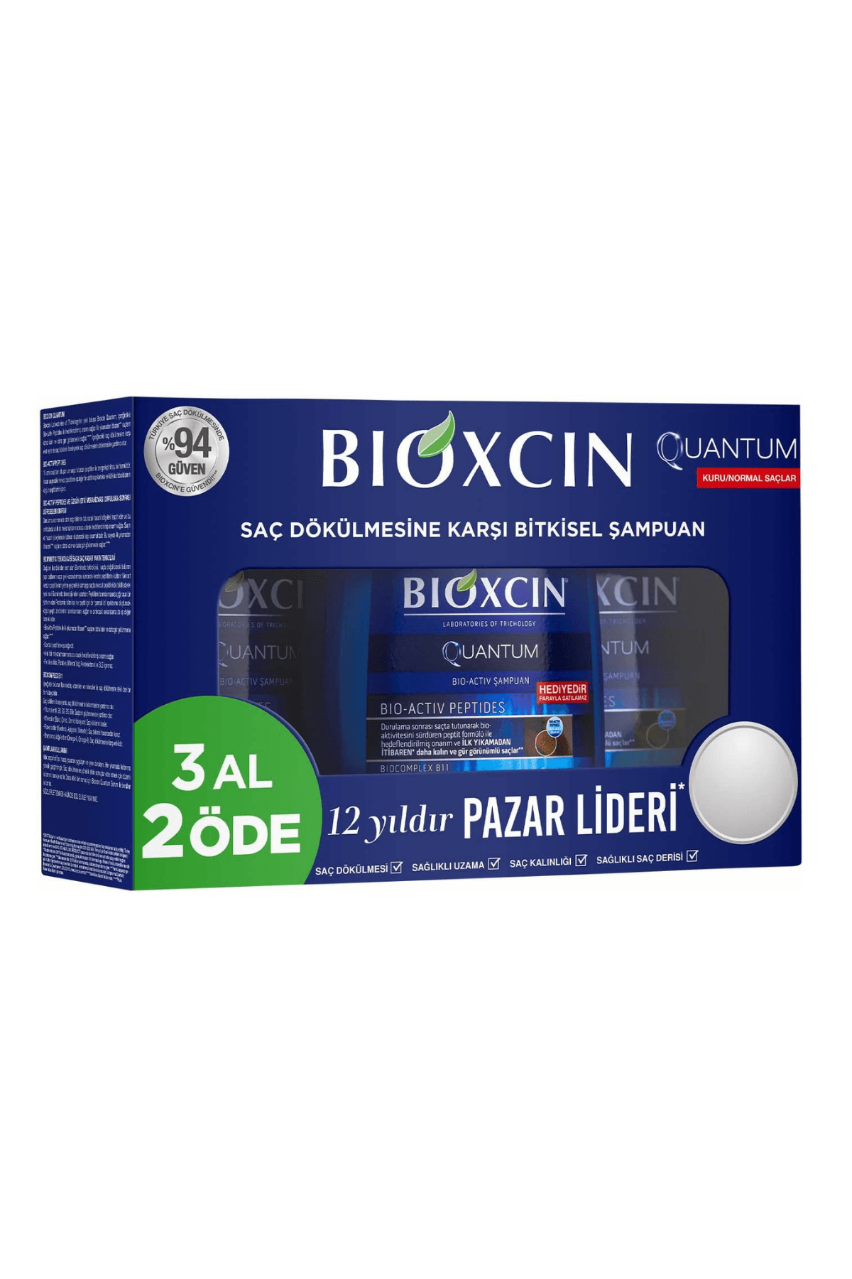 Bioxcin Quantum Şampuan 3al 2öde (Yağlı Saçlar) 3x300 ml