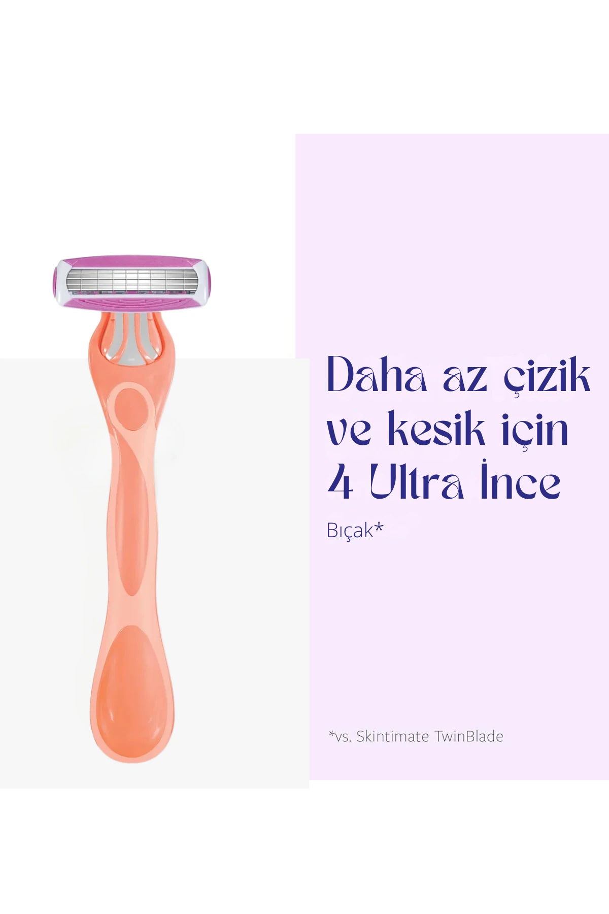 Skintimate Sıcak Vanilya Şekerli Tek Kullanımlık Kadınlar İçin Tıraş Bıçağı (Çizikleri Önlemek İçin Tasarlanmıştır) 4 Adet