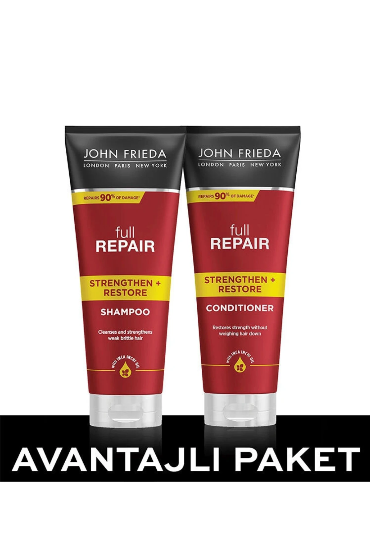 John Frieda Full Repair Hassas Ve Hasar Görmüş Saçlar Için Onarıcı Saç Şampuanı + Saç Kremi 2 li Avantaj Seti