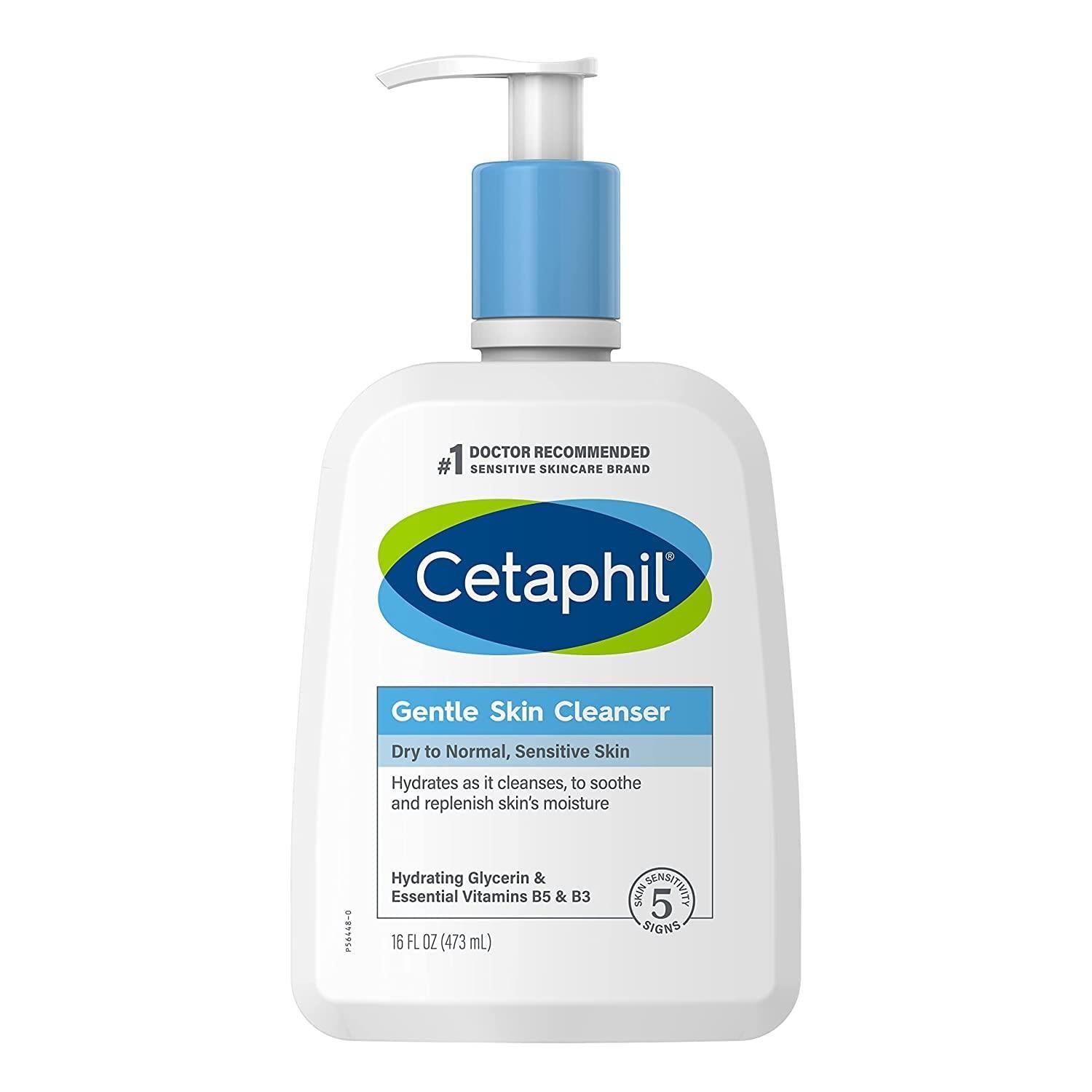 Cetaphil Gentle Skin Cleanser (Hassas, B3-B5 Vitaminli) Cilt Temizleyici 16 fl oz 473ml