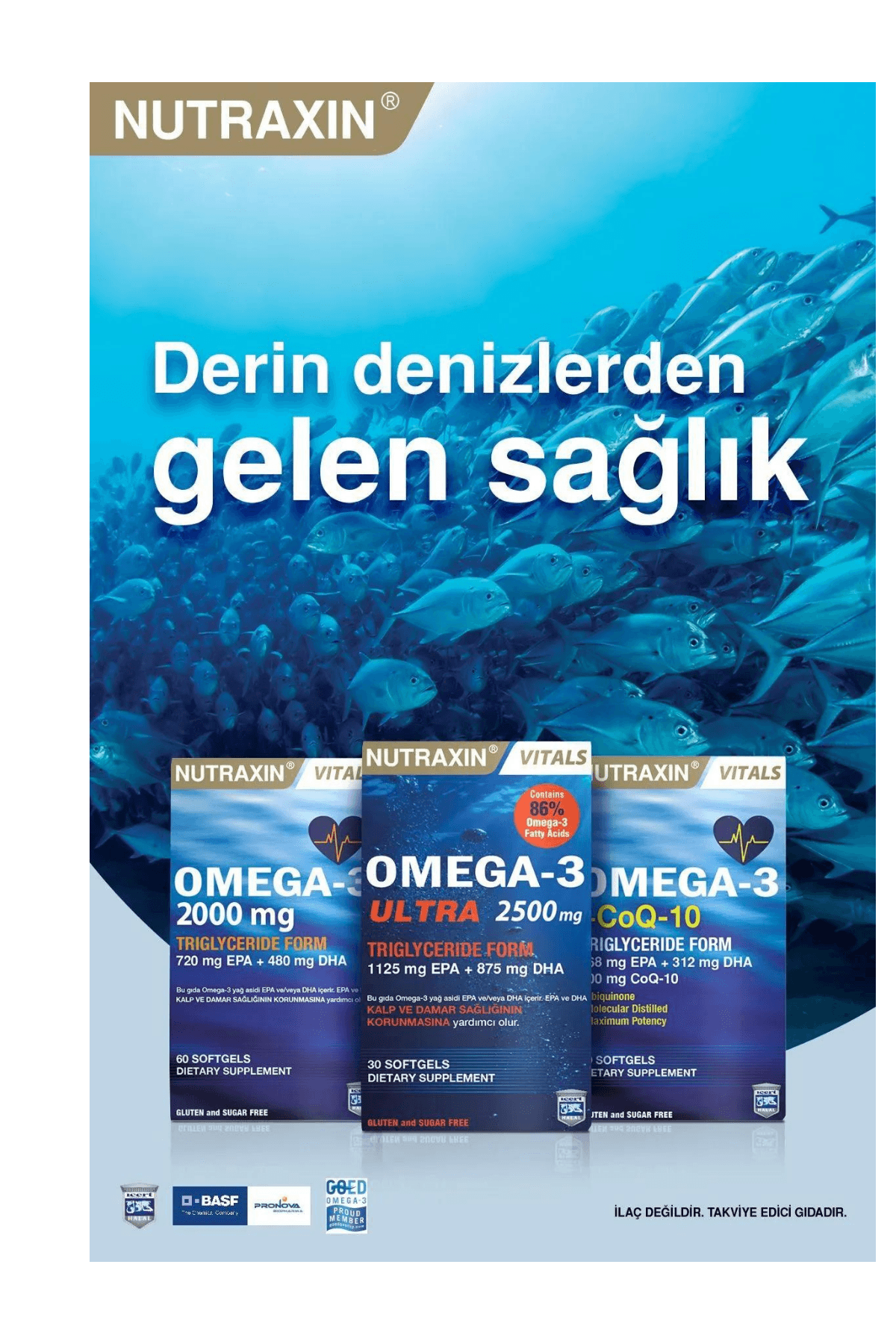 Nutraxin Omega 3 Balık Yağı 2000 mg 60 SoftGel