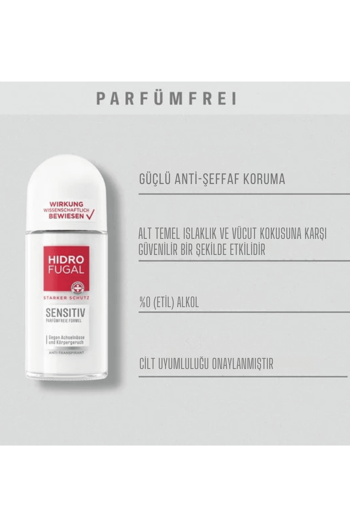 Hidrofugal Sensitiv Roll-On (Hassas Ciltler) Deodorant 50 ml