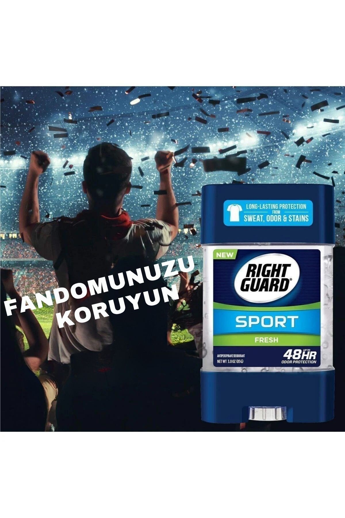 Right Guard Sport 3D Koku Savunması, (Terleme Önleyici)  Deodorant Şeffaf Jel, Taze 3 oz  85 gr