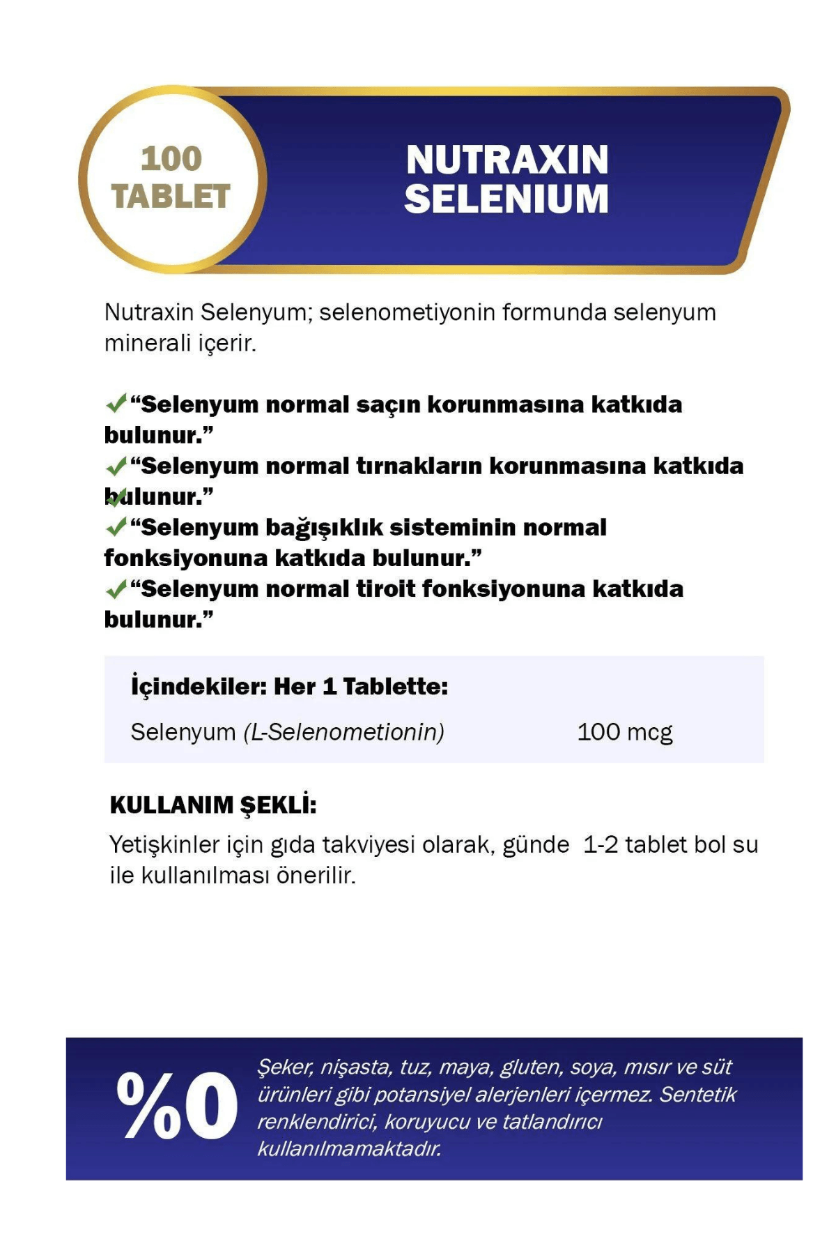 Nutraxin Selenium 100 Tablet