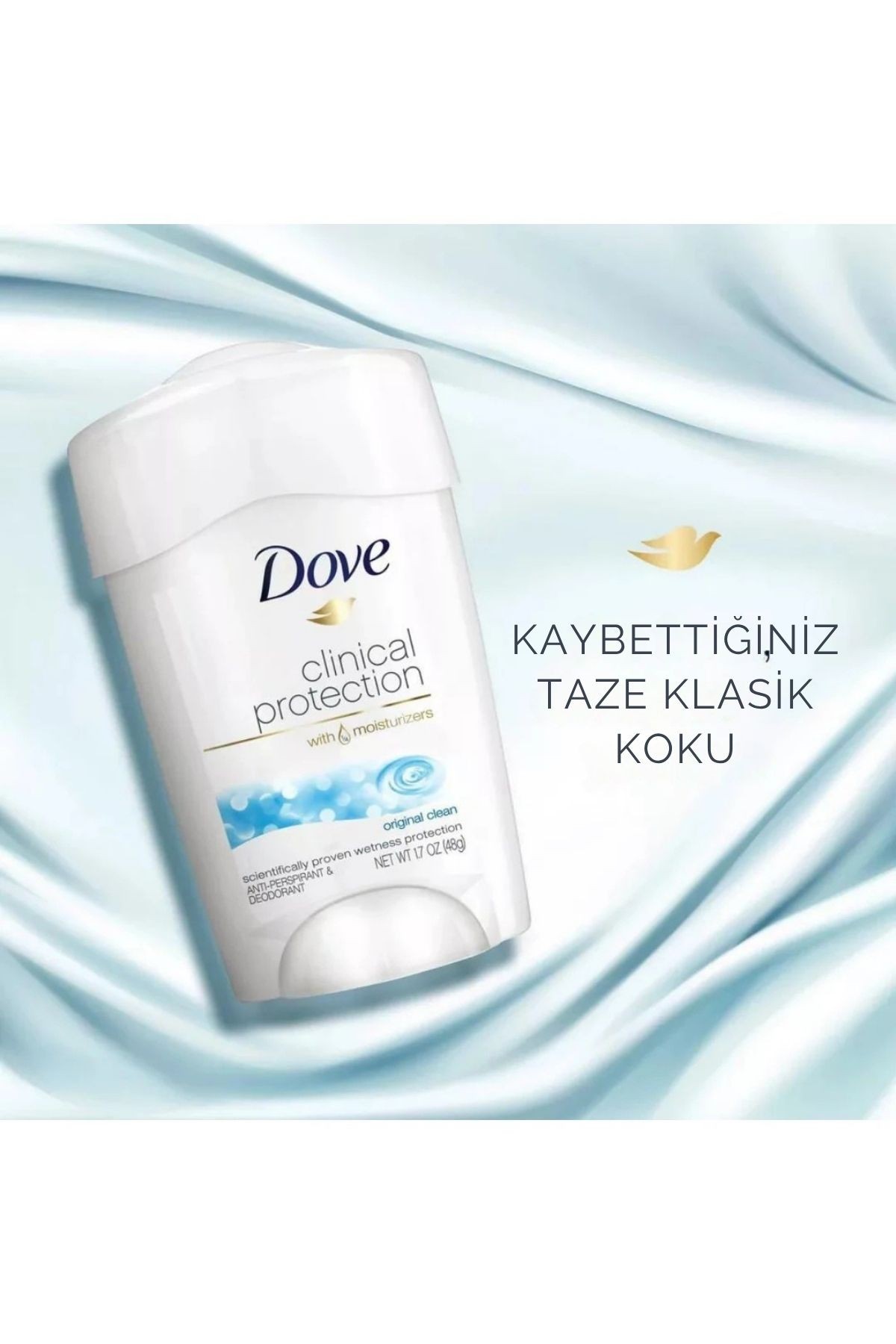 Dove Clinial Protection With 1/4 Moisturizers Orginal Clean Antiperspirant (48hr) Kadın Deodorant 1,7 oz 48gr