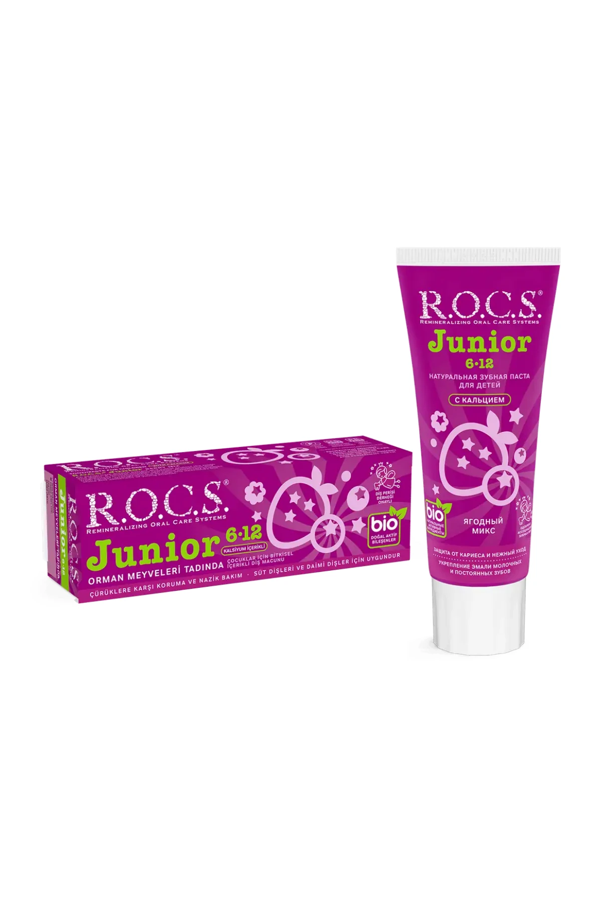 ROCS Junior 6-12 Yaş Diş Macunu Florürsüz (Yutulabilir) - Orman Meyveli 60ml