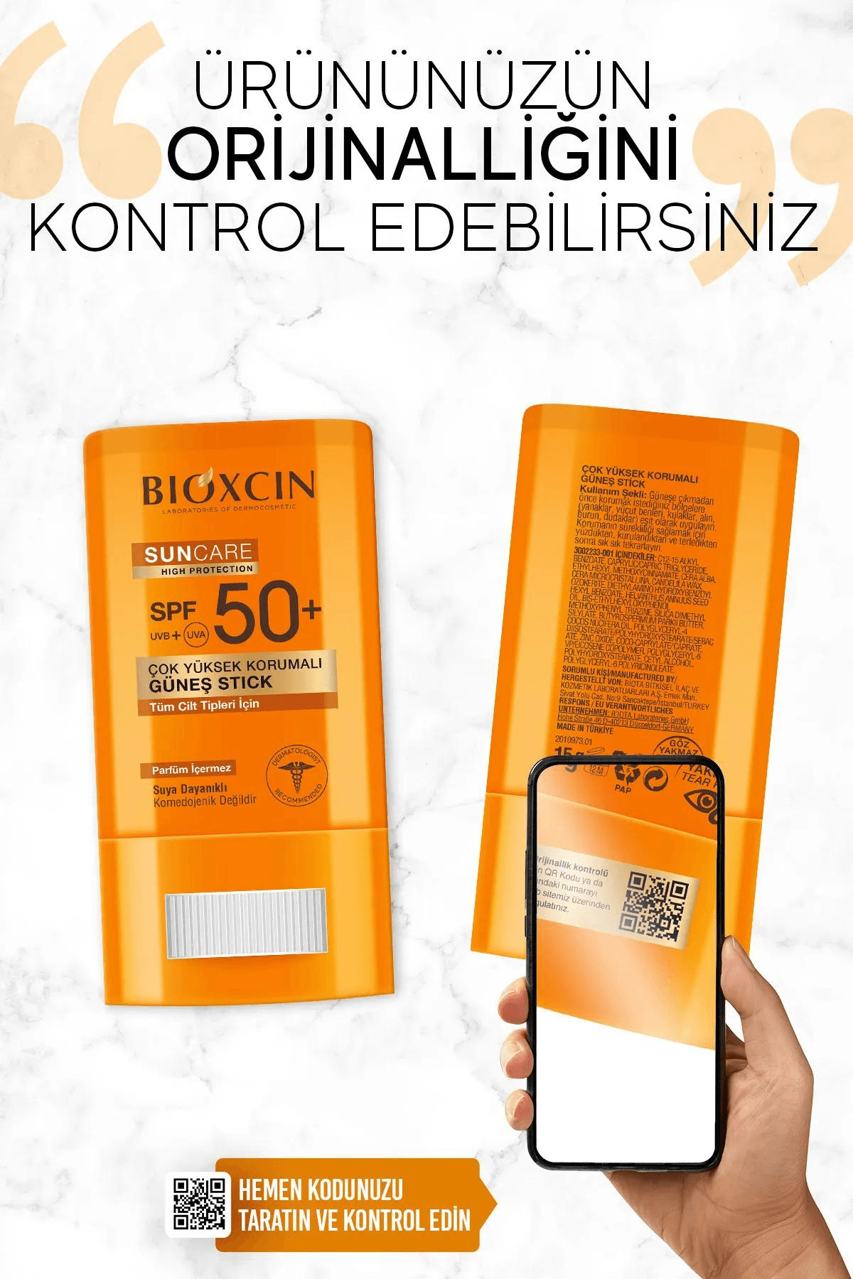 Bioxcin Suncare SPF50+ Güneş Stick 15 gr
