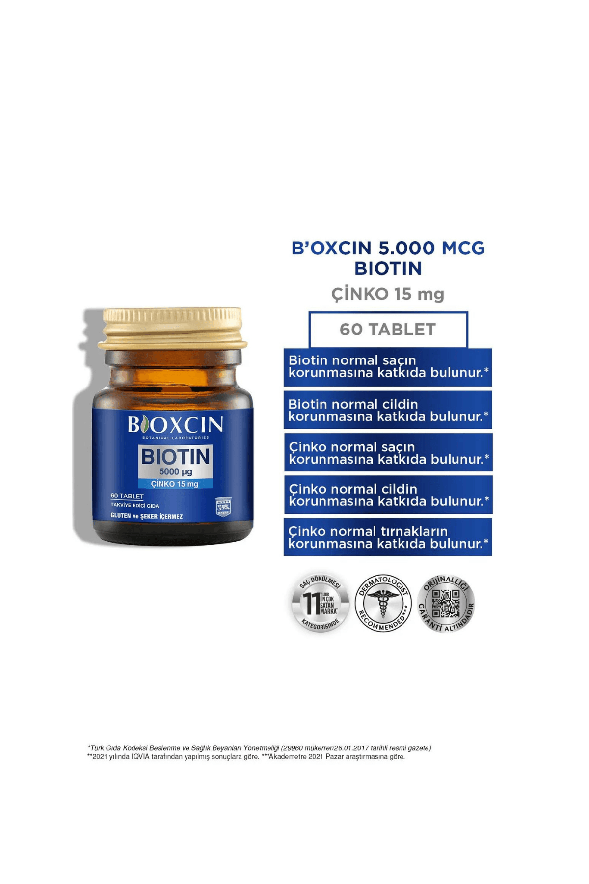 Bioxcin Biotin 5000 µg Çinko 15 mg ALANA Biotin Şampuan 300 ml HEDİYE