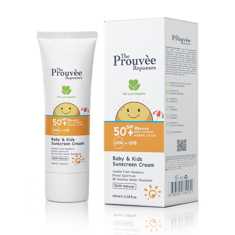 The Prouvee Reponses 50+ SPF Yenidoğan Bebek Çocuk Güneş Kremi 100ml