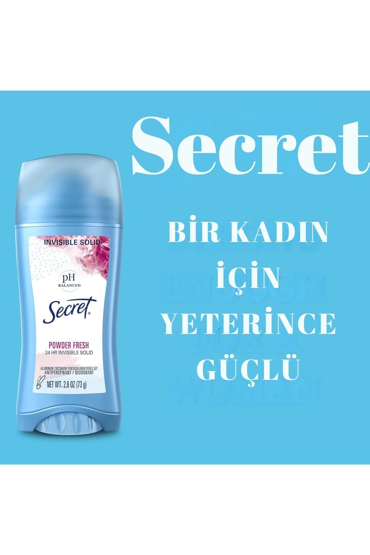 Secret Wide Katı Antiperspirant Deodorant, Pudra Taze 76g