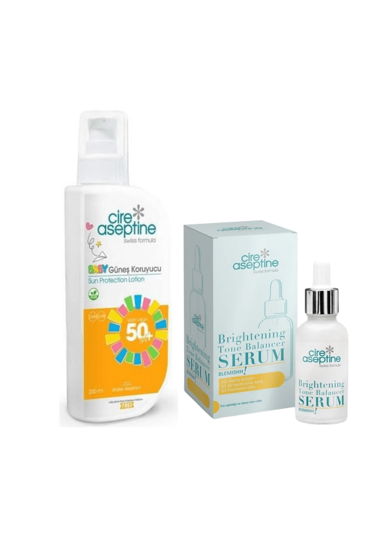 Cire Aceptin Serum Hediyeli Yaz Paketi Babu Güneş koruyucu 200 ml + Leke Gidermeye Yardımcı Serum 30 ml