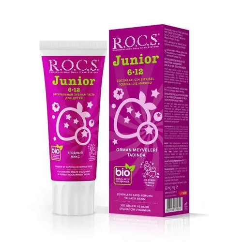 ROCS Kids 4-7 Yaş Meyveli Çocuk Diş Macunu 35ml (Ahududulu-Çilekli)
