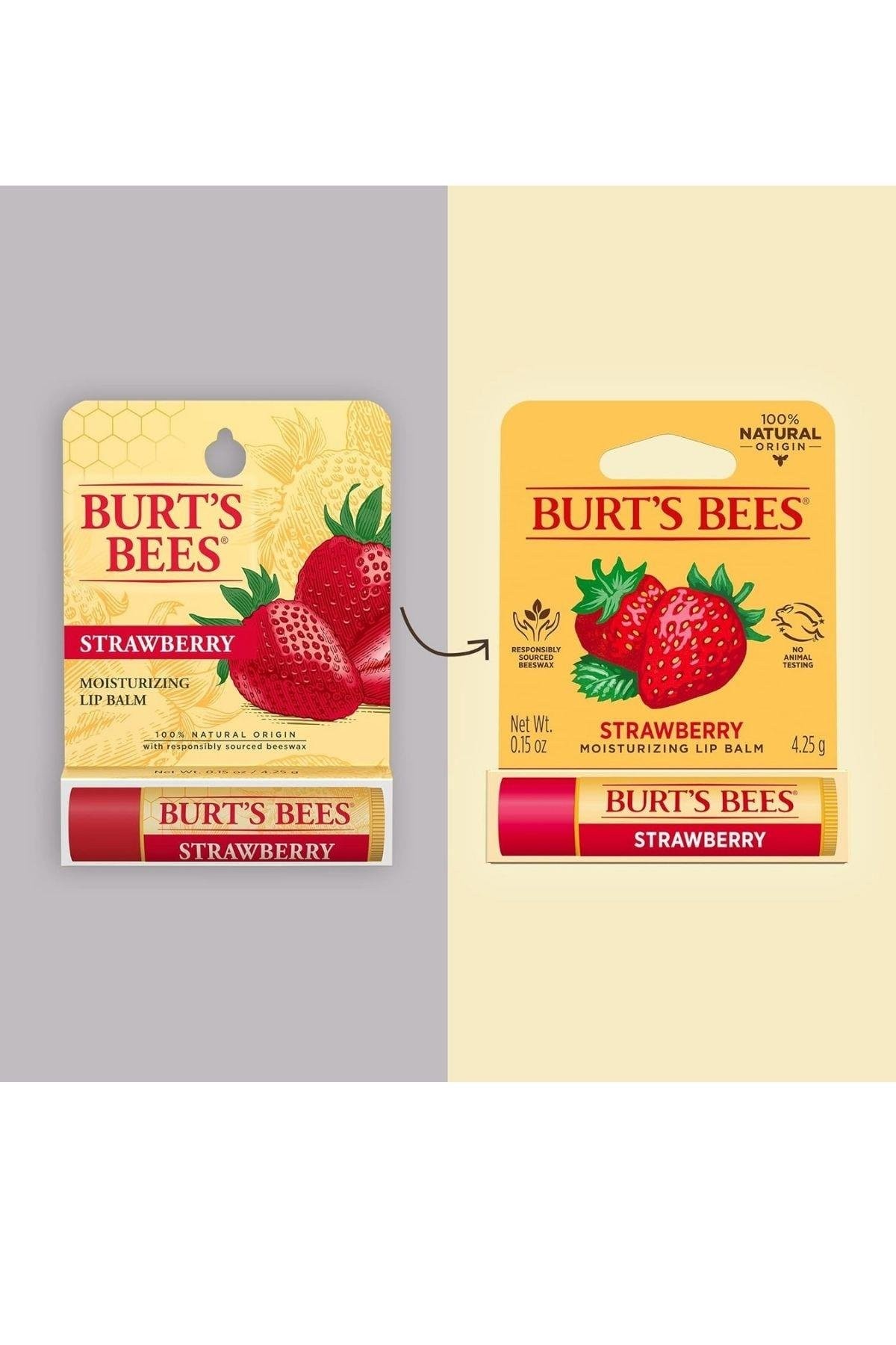 Burt's Bees Çilekli (%100 Doğal) Dudak Balmı 0.15 Oz 4.25 gr