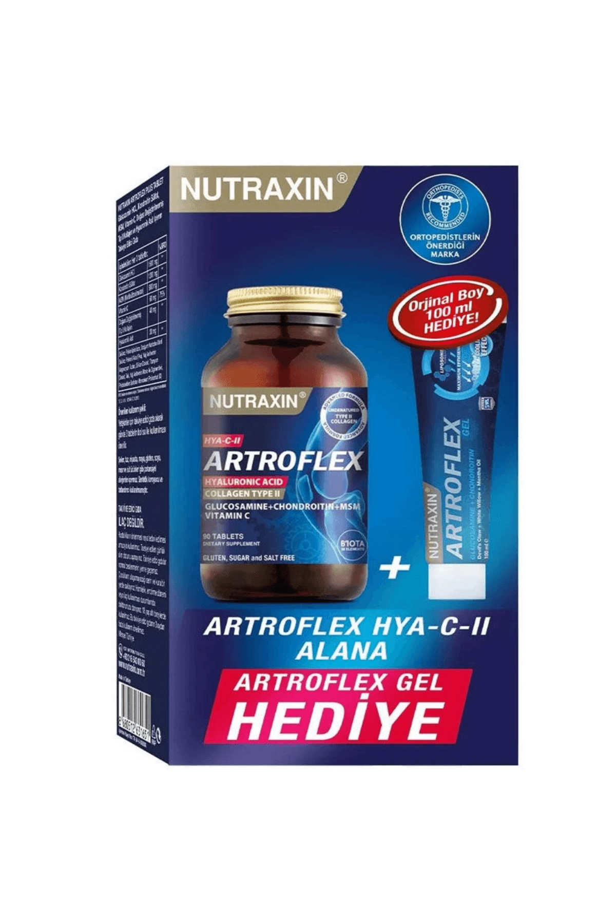 Nutraxin Artroflex HYA-C-II 90Tablet + Extra Gel HEDİYE