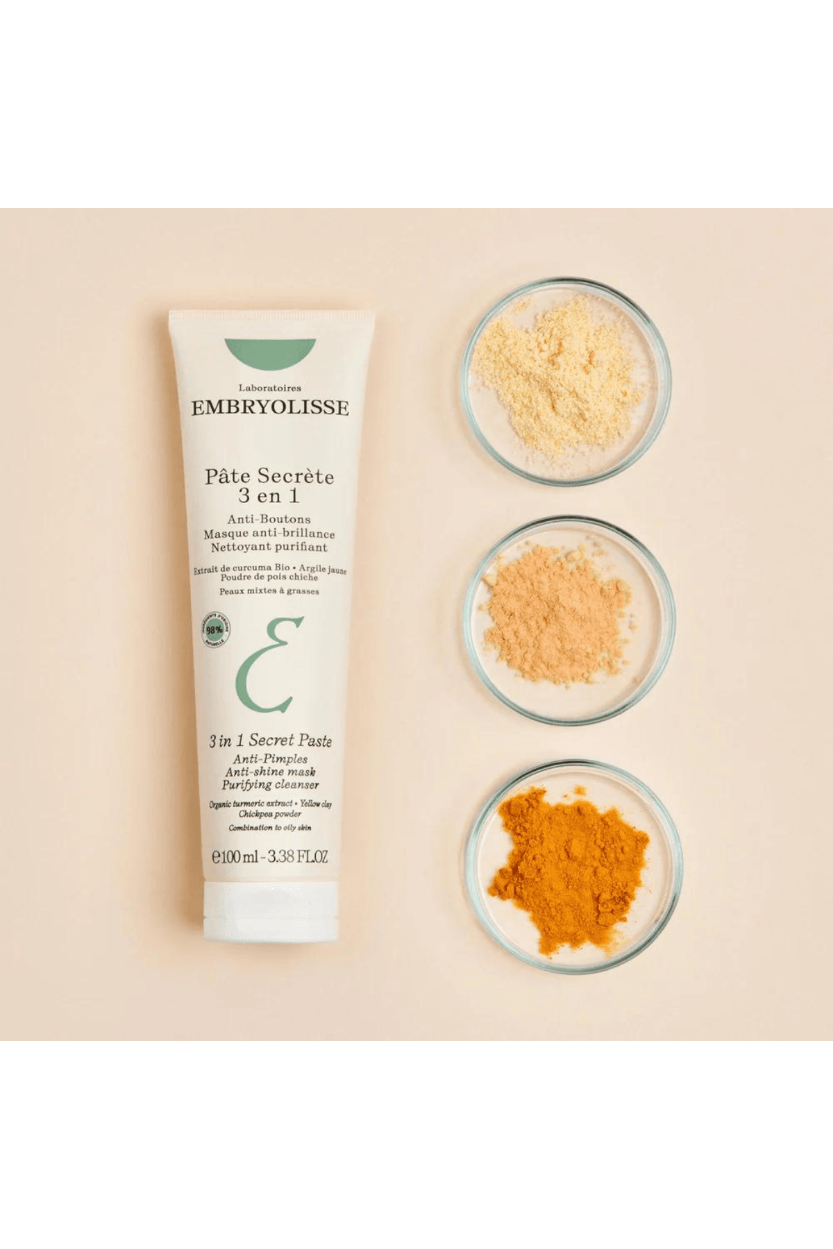 Embryolisse 3 in 1 Secret Paste (Karma ve Yağlı Ciltler için Maske ve Temizleyici) 100 ml