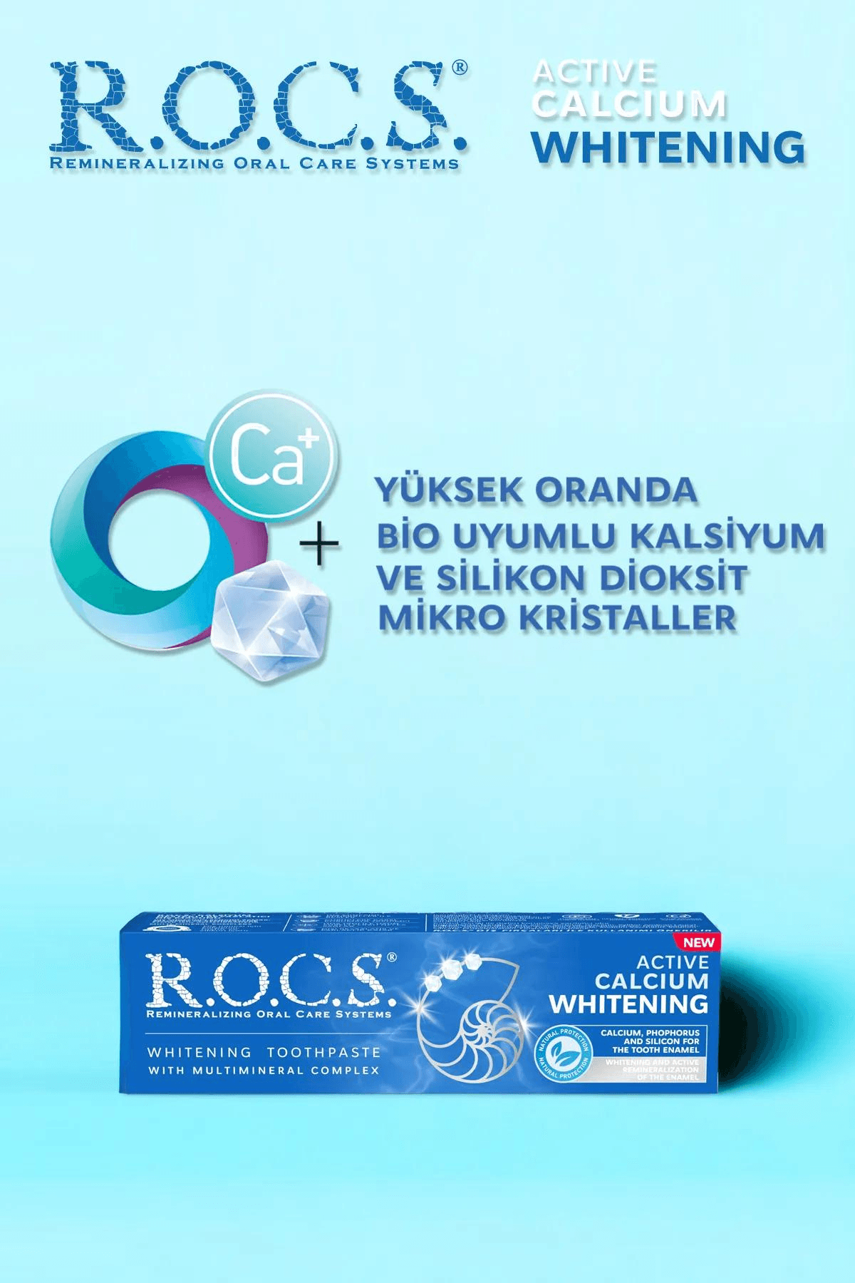 Rocs Aktif Kalsiyum Beyazlatıcı Diş Macunu 75ml