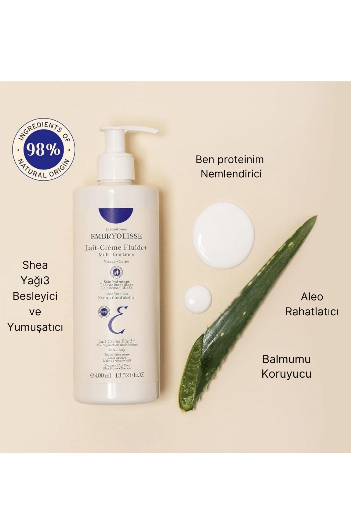 Embryolisse Lait Creme Fluide (Aloe Vera) Krem 2.54 oz 75 ml