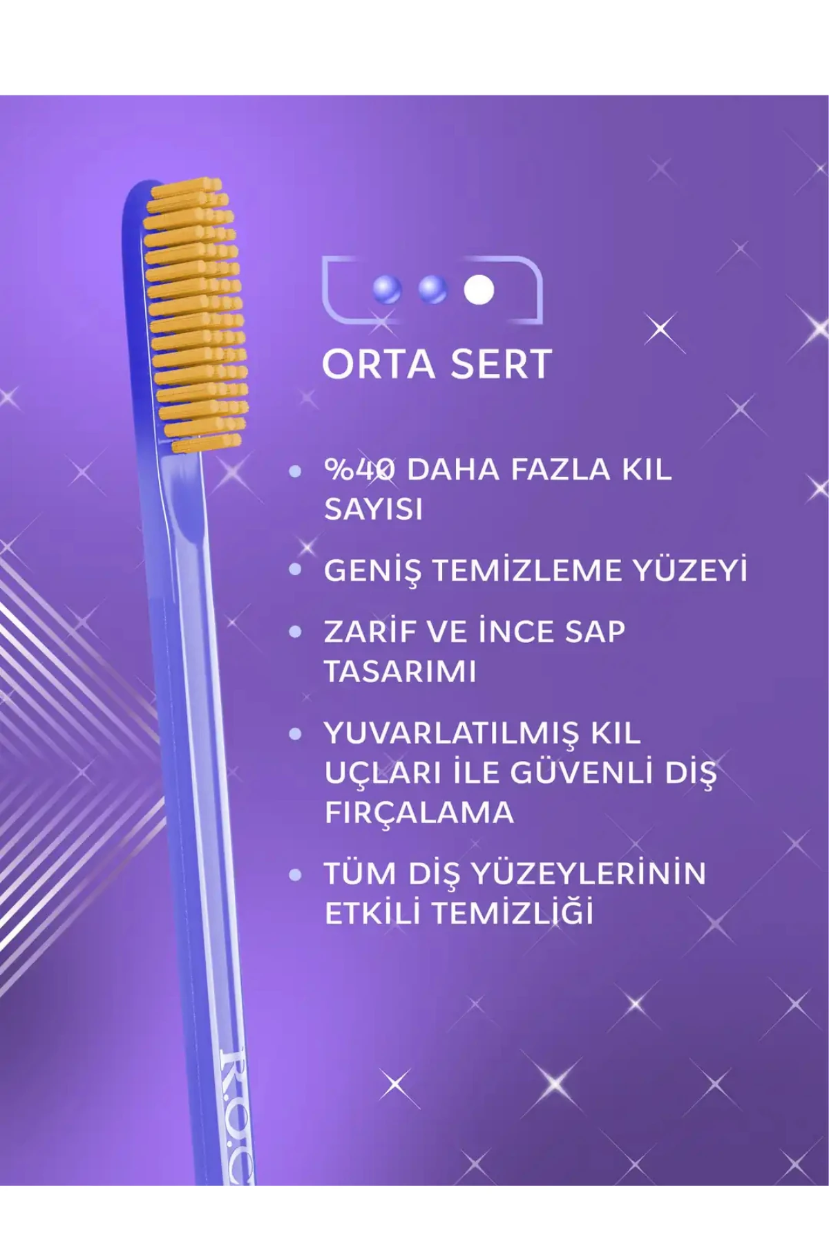ROCS XL-Clean Ekstra Geniş Diş Fırçası - Orta Sert Pembe-Mavi (1 Adet)
