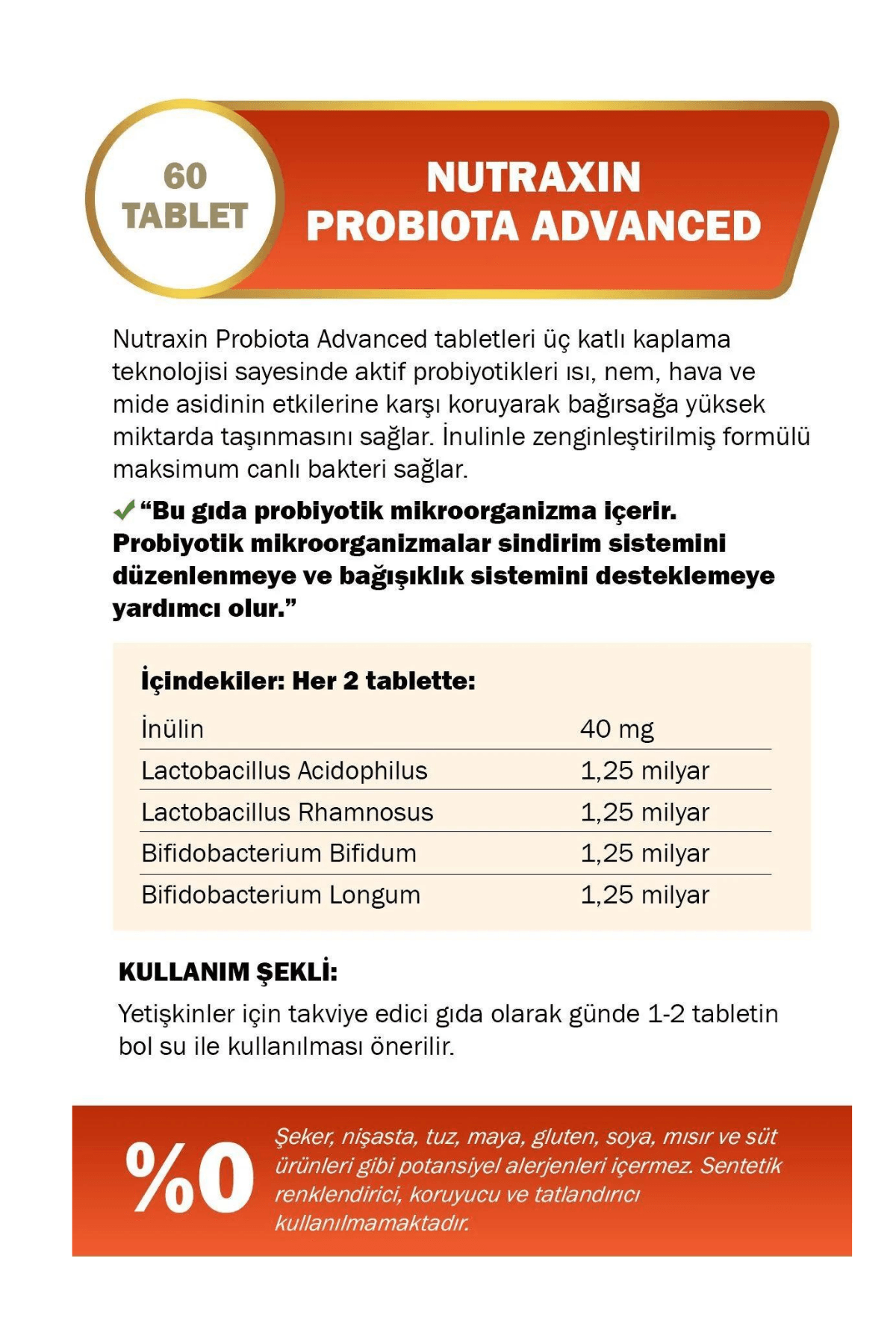 Nutraxin Probiota Advanced 60 Tablet
