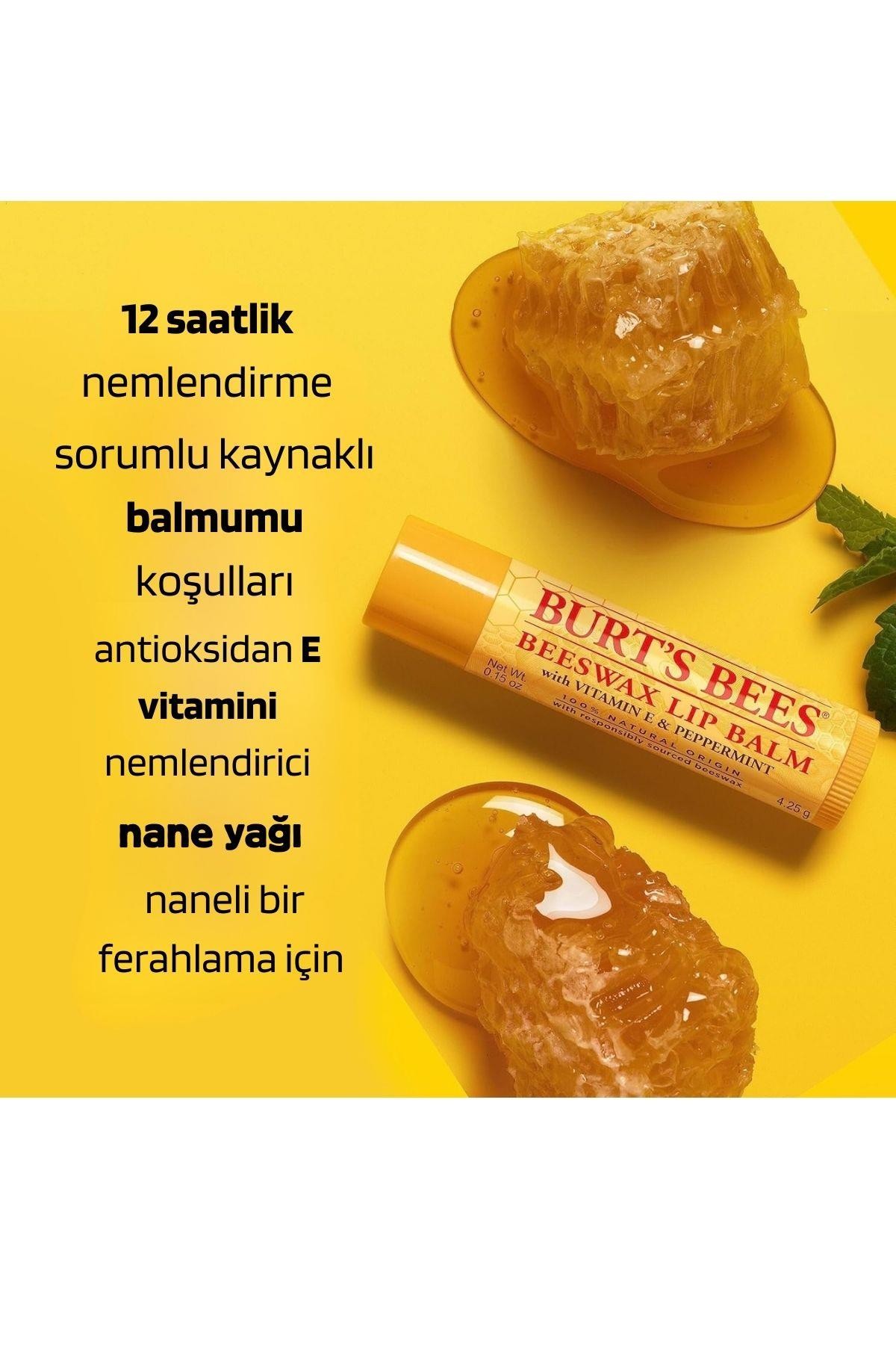 Burt's Bees (Balmumu ve Vanilya) İkili Doğal Dudak Balsamı 4.25 gr