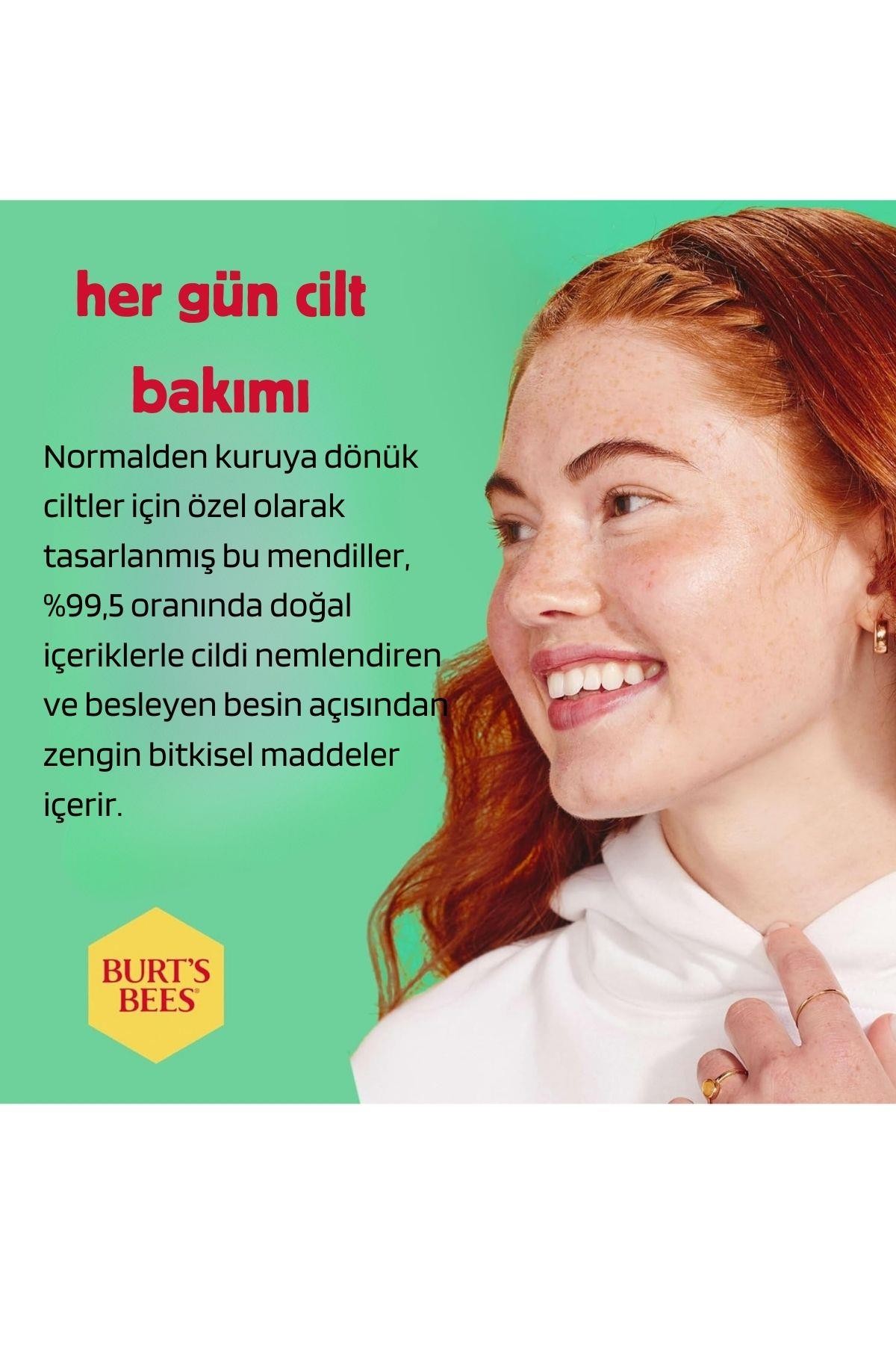 Burt's Bees Refreshing Facial Towelettes With Cucumber and Mint Salatalık ve Naneli (Tüm Cilt Tipleri İçin, %99 Doğal Kökenli) Yüz Temizleme Mendili 30 Adet 5.1 oz 144.5 gr