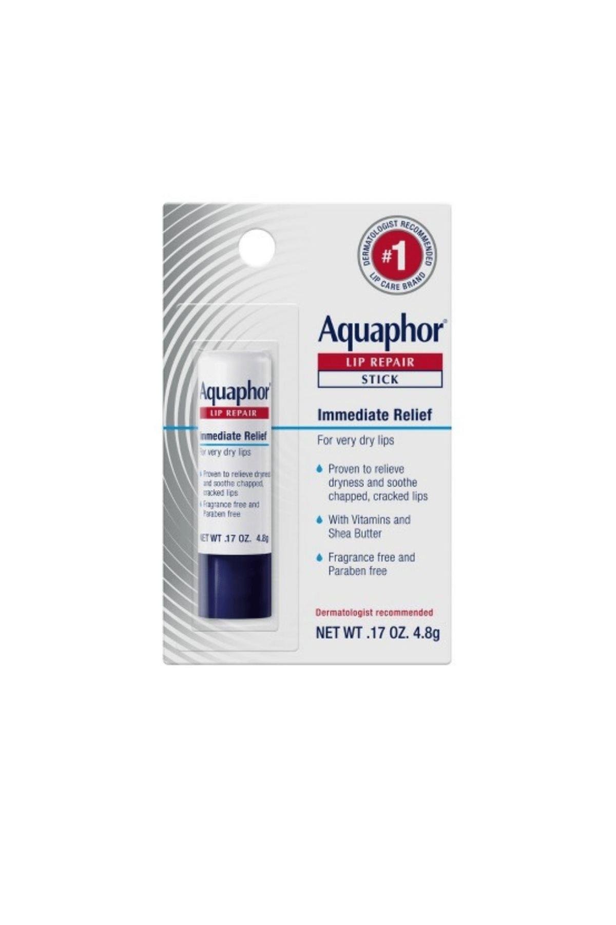 Aquaphor Immediate Relief (Parabensiz,Kuru Dudaklar için, C, E provitamin B5) Lip Repair Stick 17 Oz 4.8 gr