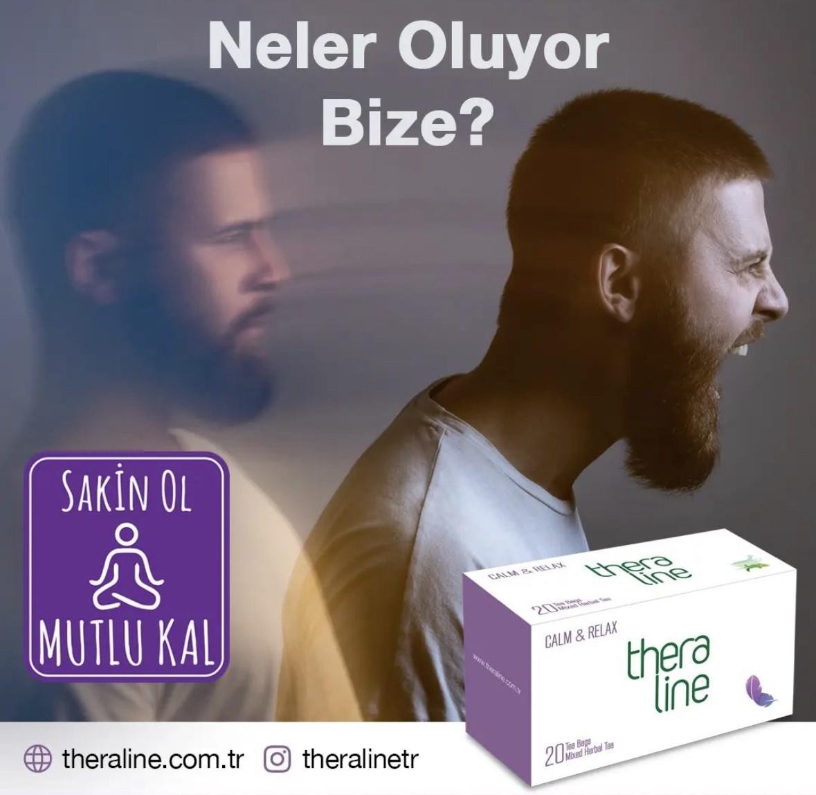Theraline Calm & Relax (Sakin Ol Mutlu Kal) Bitki Çayı Süzen Poşet 20 Adet