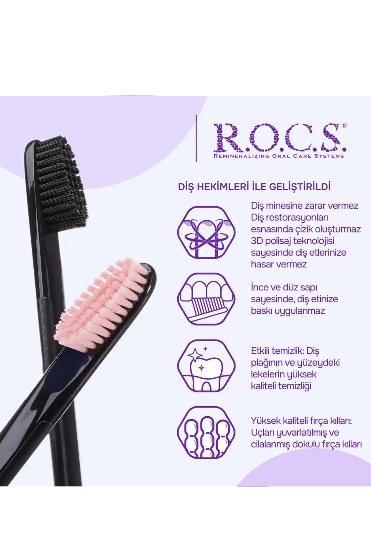 Rocs Black Edition Özel Kıl Dokulu Diş Fırçası - Orta Sert Siyah (1 Adet)