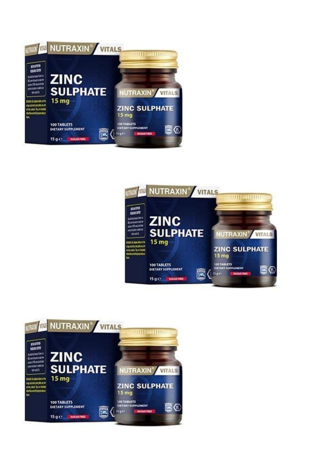 Nutraxin Zinc Sulphate 100 Tablet x 3 Adet