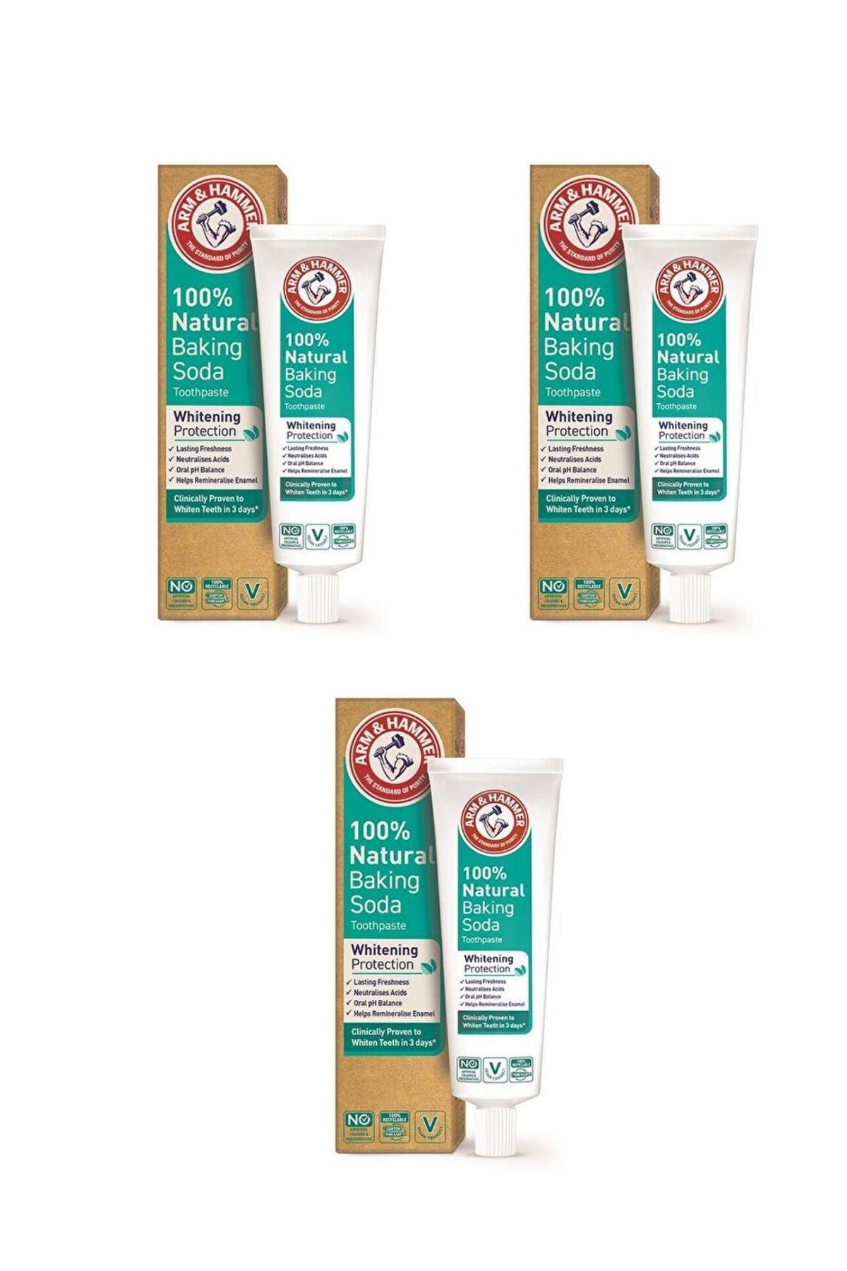 ARM & HAMMER Natural Baking Soda Whitening Protection (Doğal Karbonatlı) Diş Macunu 3 adet 75 ml