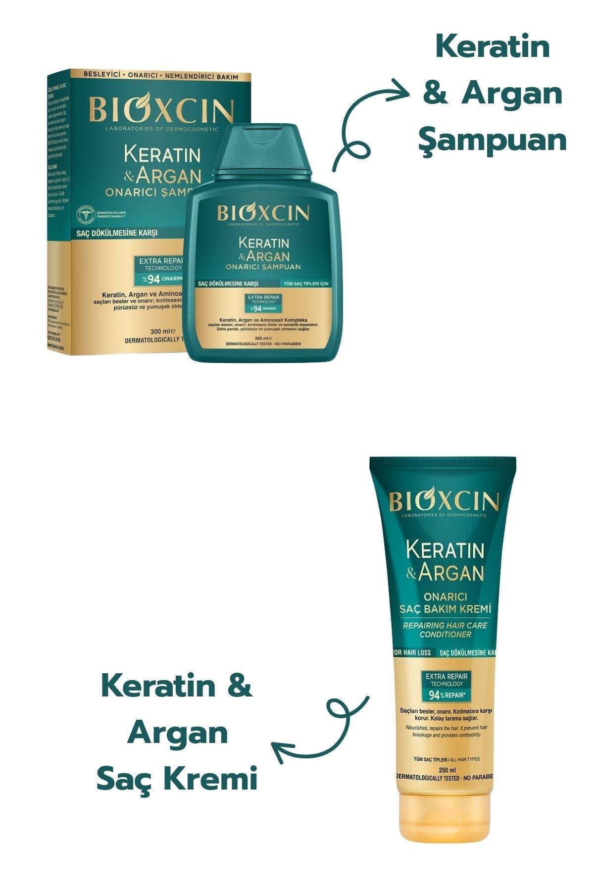 Bioxin Keratin & Argan Onarıcı Şampuan + Saç Kremi