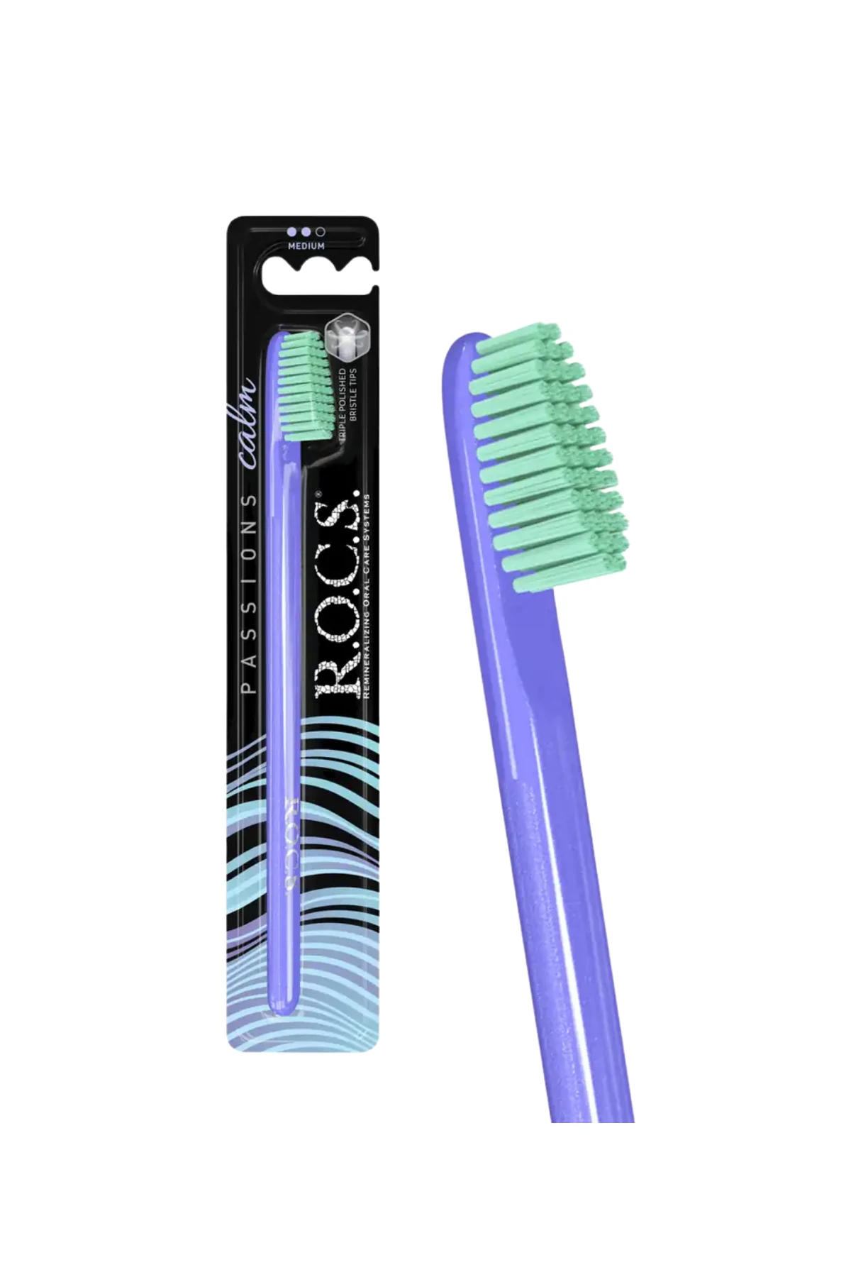 ROCS Passions Özel Kıl Dokulu Diş Fırçası - Orta Sert Mor-Yeşil (1 Adet)