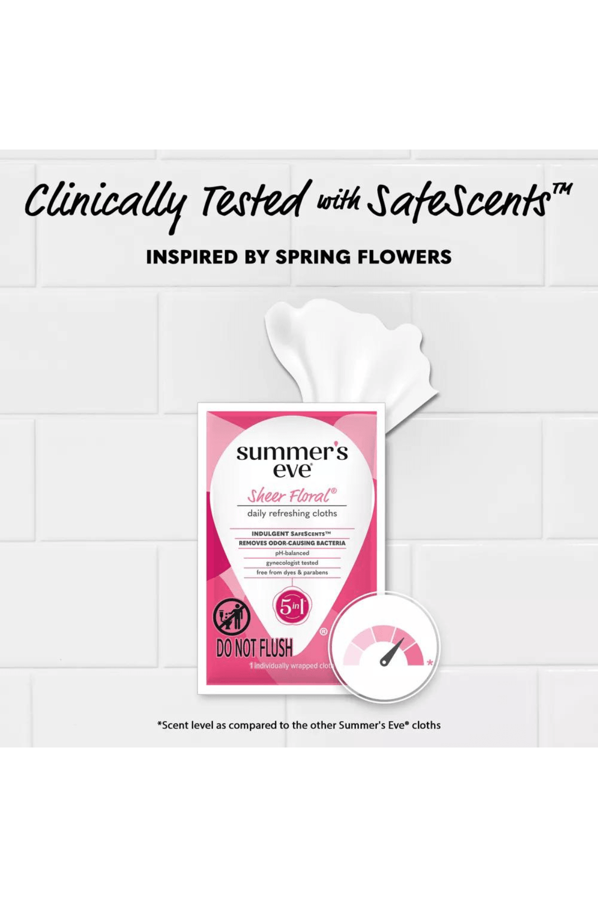 Summer's Eve Sheer Floral Özel Bölge Kadın Temizleme Mendili 16 Adet