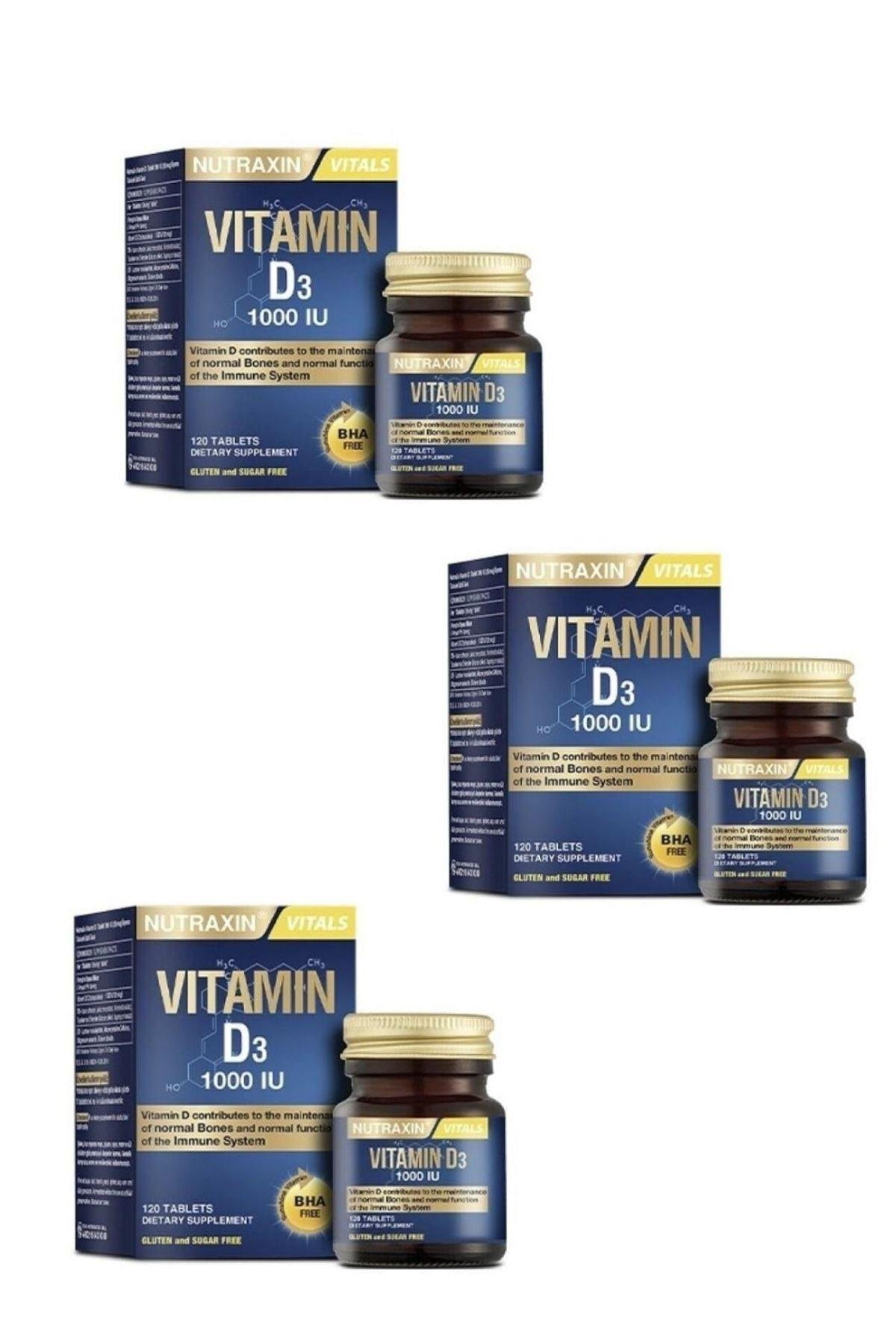 Nutraxin Vitamin D3 (Vegan) 120 Tablet x3 Adet