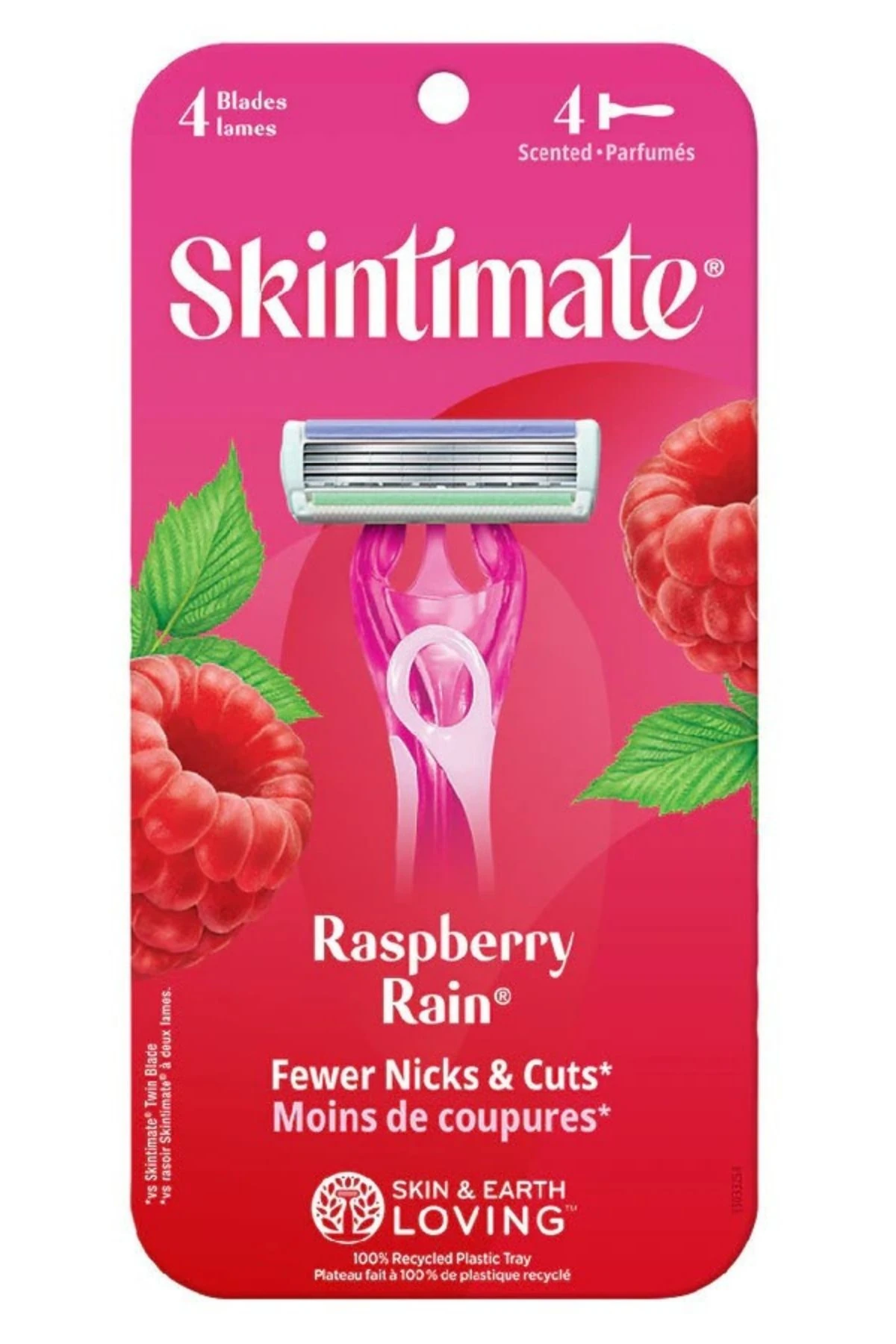 Skintimate Raspberry Rain Kadın Tek Kullanımlık Tıraş Bıçakları 4 Adet