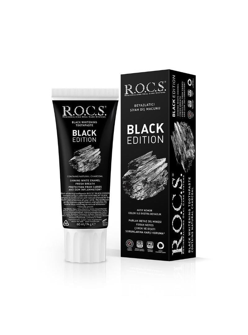 ROCS Black Edition Beyazlatıcı Siyah Diş Macunu 60ml