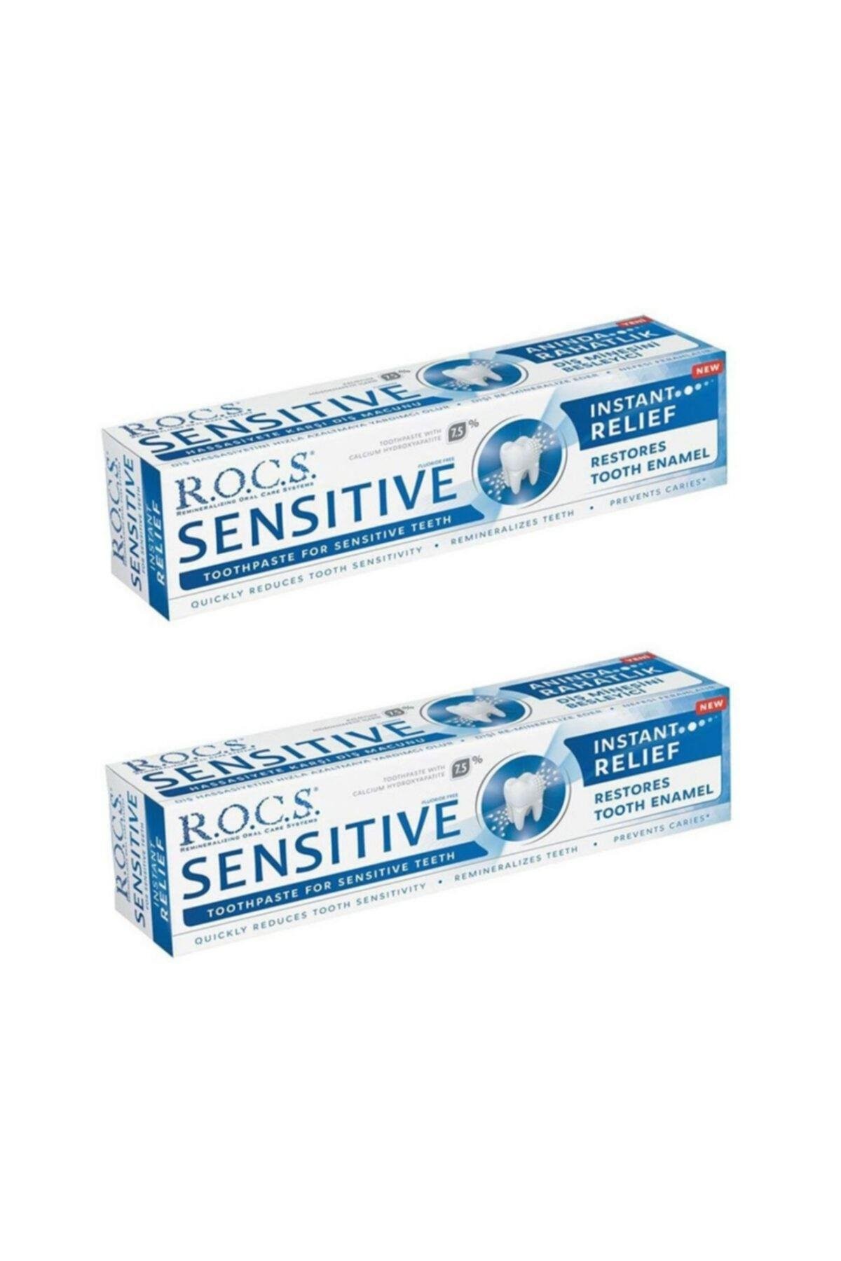 Rocs Sensitive Instant Relief Hassasiyete Karşı Diş Macunu (florürsüz) 75ml (2li)