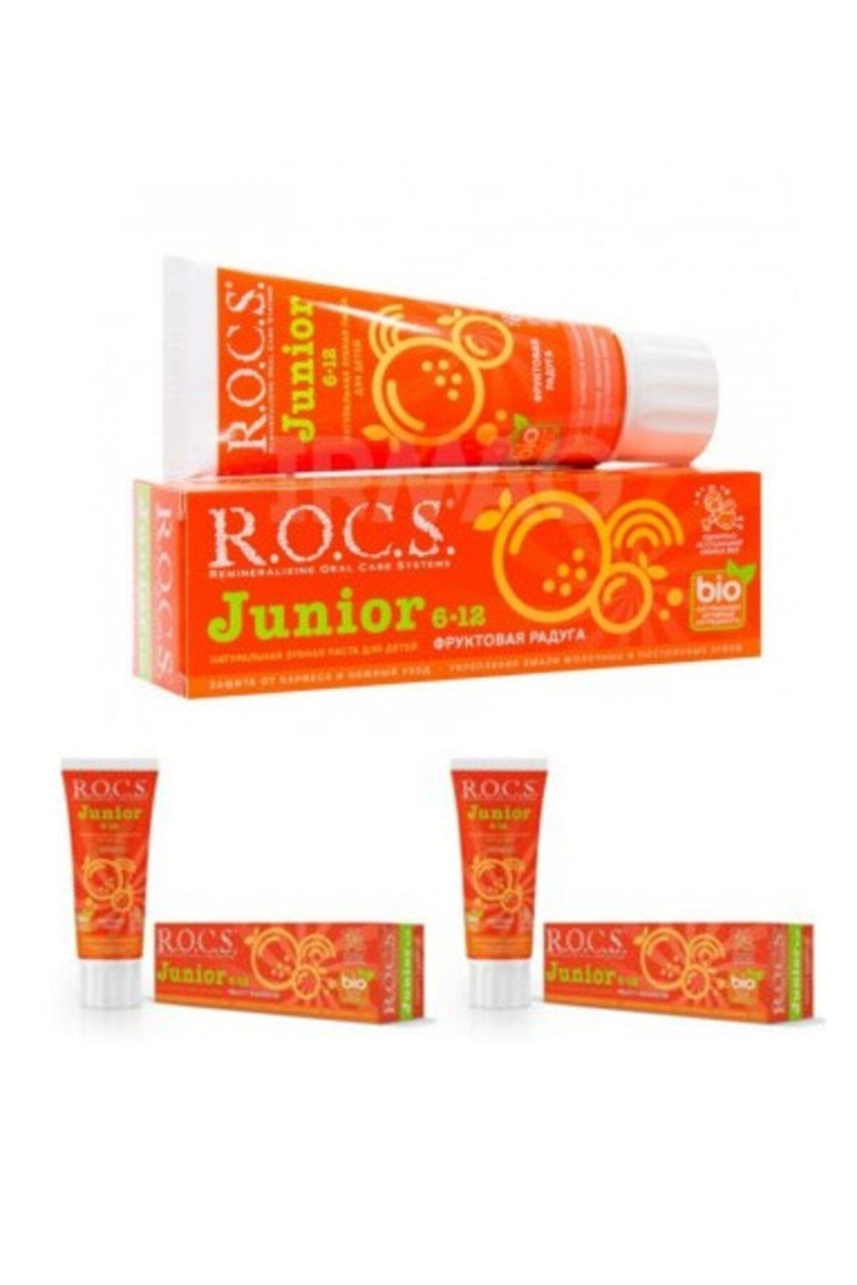 Rocs Junior 6-12 Yaş Diş Macunu - Meyveli Gökkuşağı Tadında 60 Ml X 3 Adet