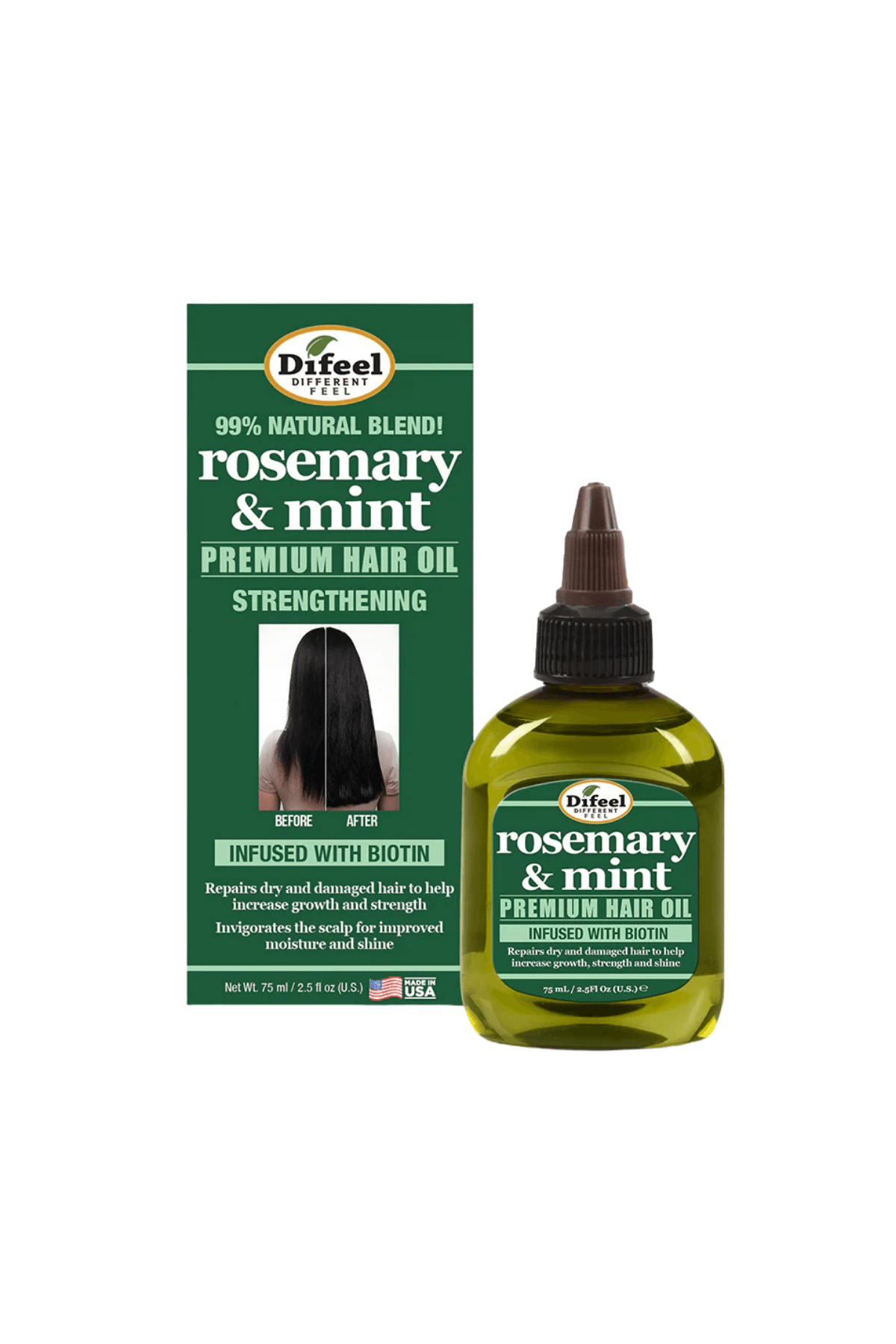 Difeel Rosemary & Mint Premium Hair Oil (Biberiye ve Nane Premium Saç Yağı Biotinli) 75ml
