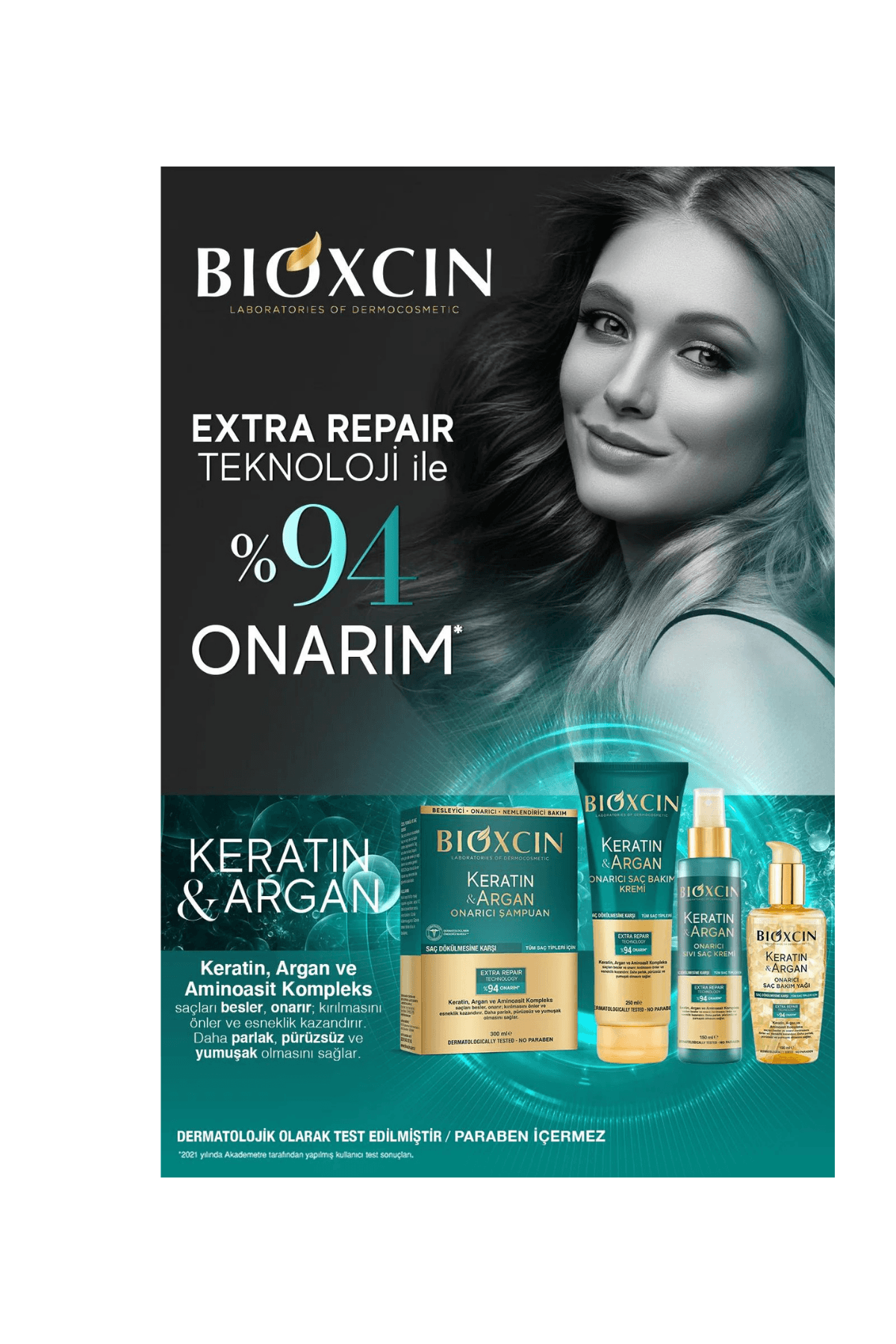 Bioxcin Keratin ve Argan Onarıcı Saç Bakım Yağı 150 ml