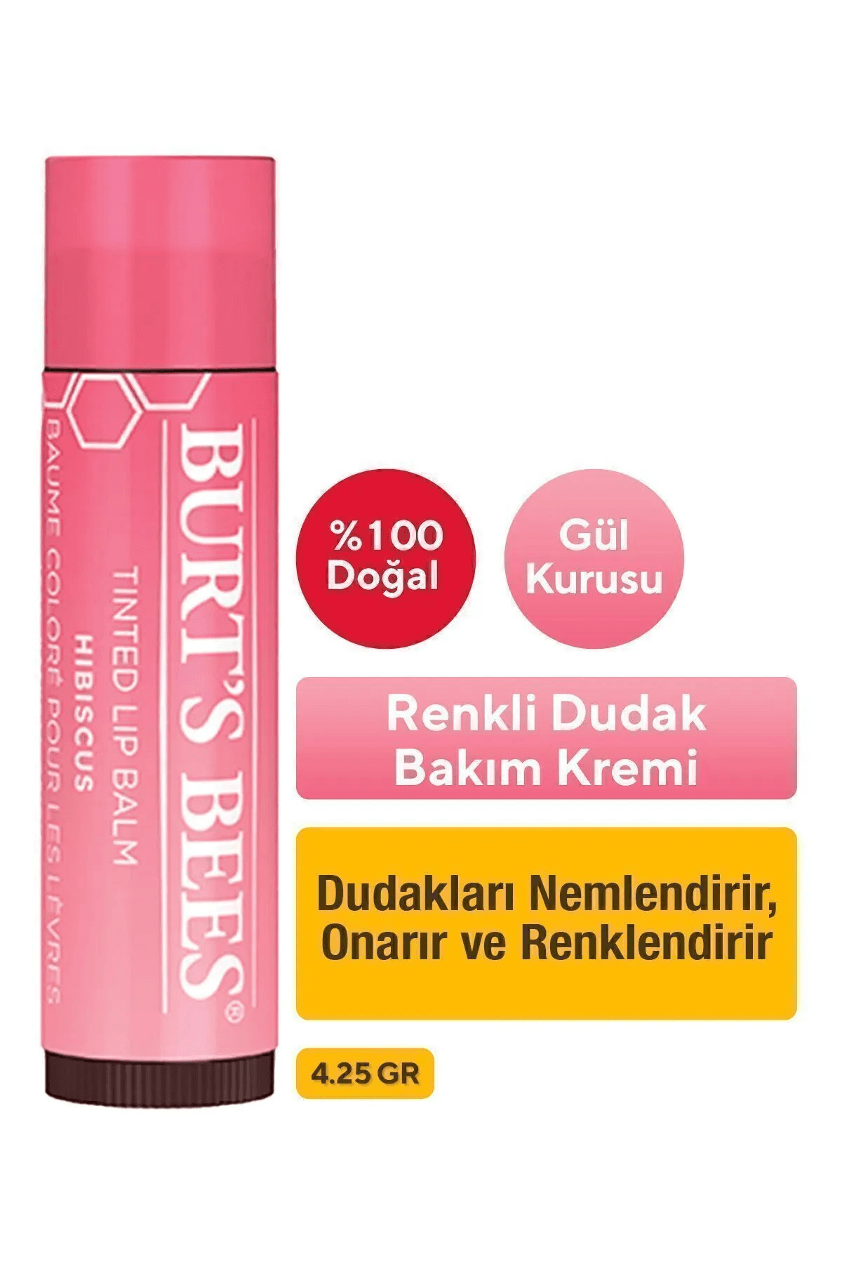 Burt's Bees Hıbıscus Renkli Dudak Bakım Kremi 4.25gr