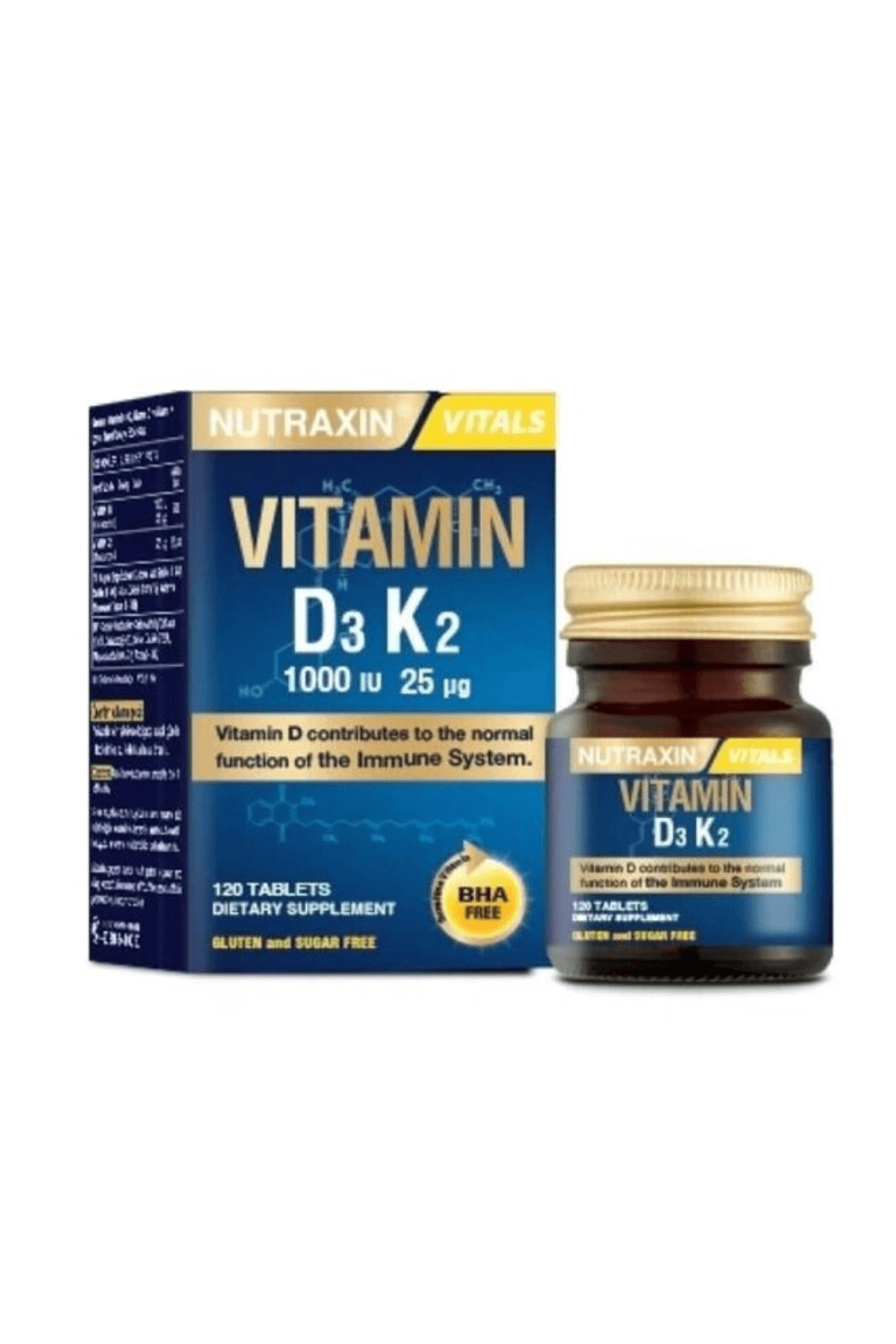 Nutraxin Vitamin D3 K2 Vitamini İçeren Takviye Edici Gıda 120 Tablet