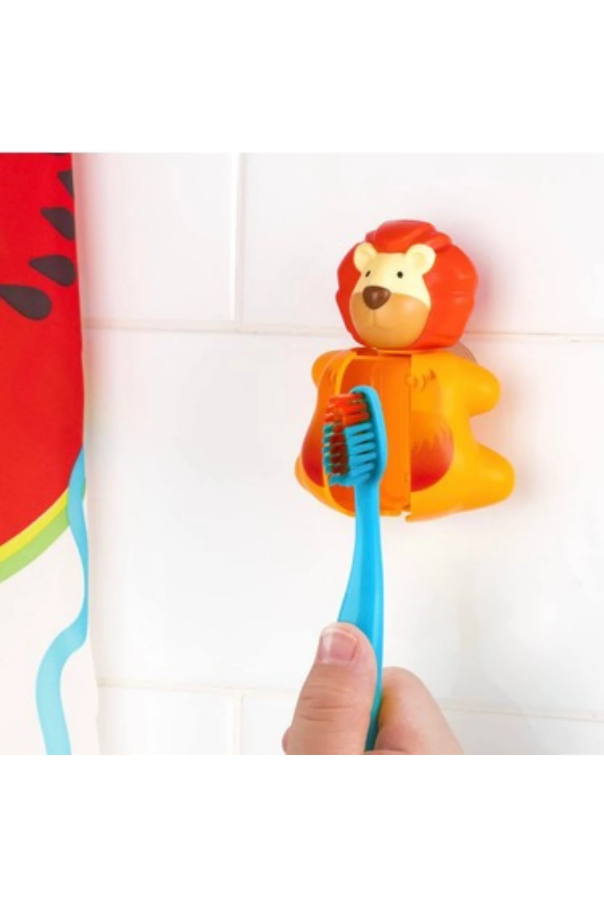 Flipper Hijyenik Fun Animal Saklama Kabı Ve Çocuk Diş Fırçası Set-Aslan Figürlü