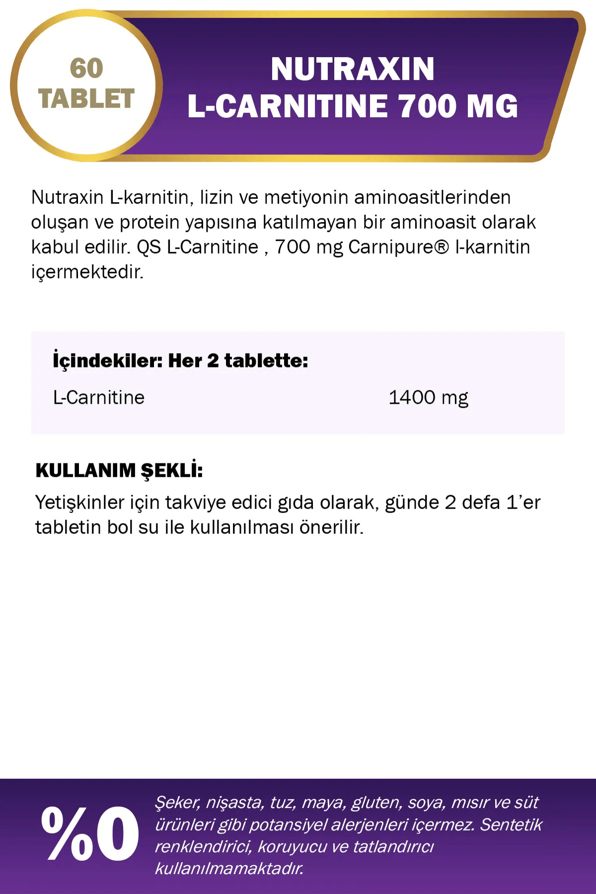 Nutraxin L Carnitine 60 Kapsül