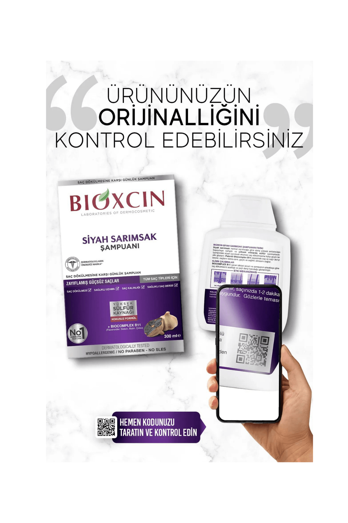 Bioxcin Saç Dökülmesine Karşı Siyah Sarımsak Şampuanı 300 ml | 3 al 2 öde